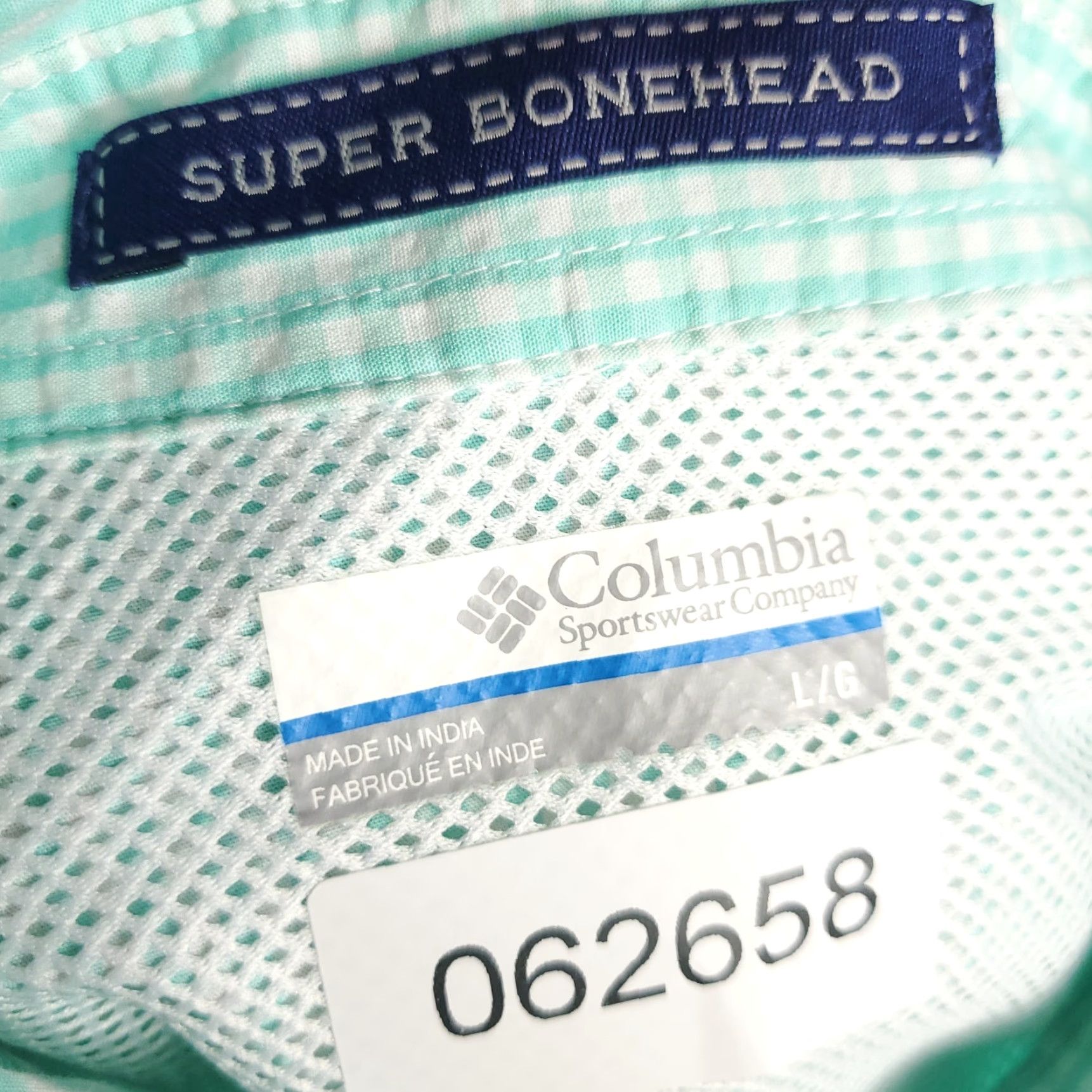 Vintage Columbia Shirt Mens Large Turquoise Check Vented Fishing Button Up Long Sleeve Size US L / EU 52-54 / 3 - 7 Thumbnail
