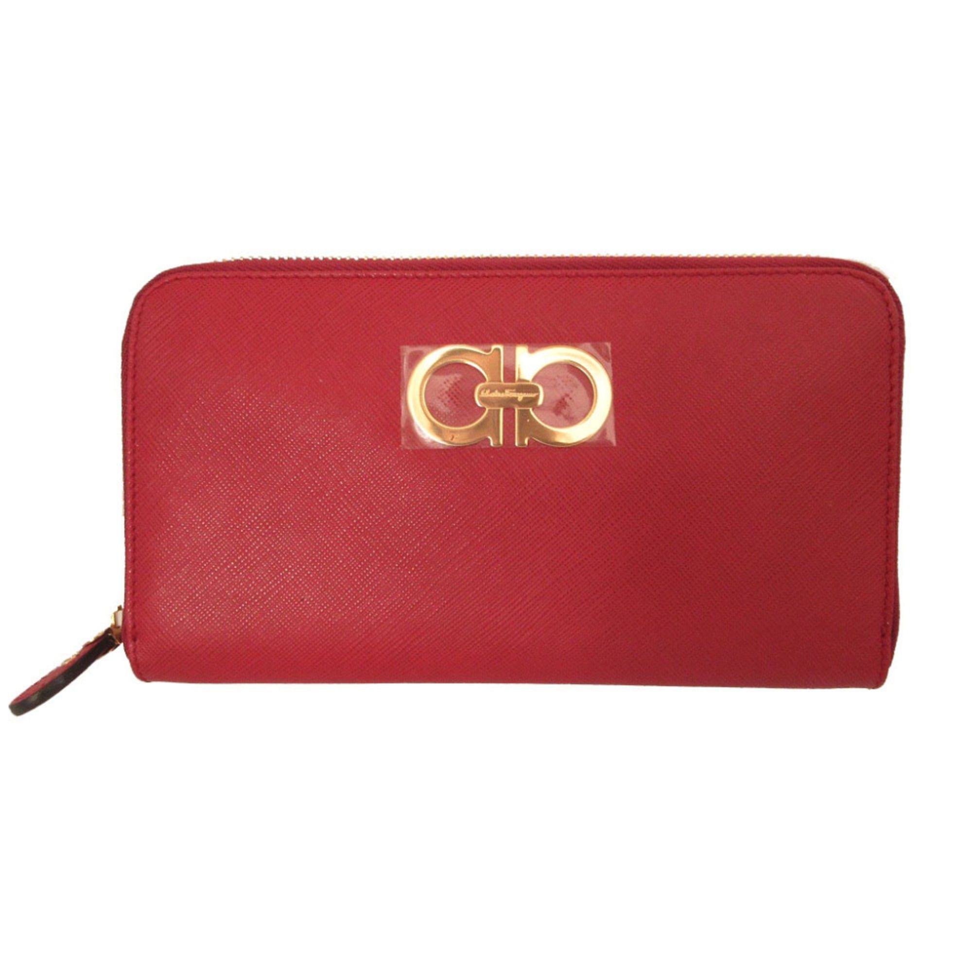 Salvatore Ferragamo Like new Salvatore Ferragamo Gancini leather red zip-around long wallet 0450Salvatore Size ONE SIZE - 1 Thumbnail