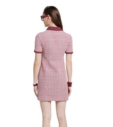 Gucci o1loc1c0226 826532 Diamond Cotton Boucle Dress in Pink Size M / US 6-8 / IT 42-44 - 3 Thumbnail