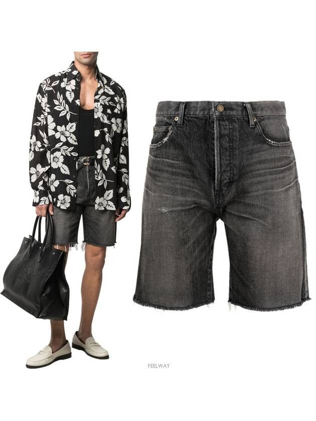 Saint Laurent Paris o1bcso1str0924 Denim Short Straight in Dark Grey Size US 32 / EU 48 - 2 Thumbnail