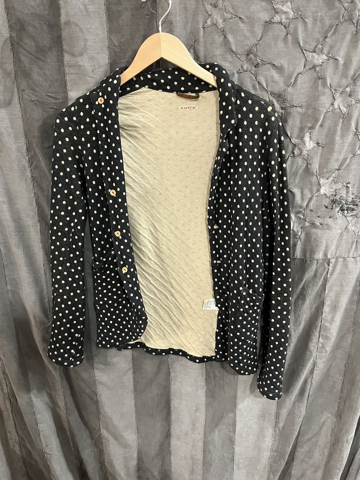 Kaptital Polka Dot Knit Blazer