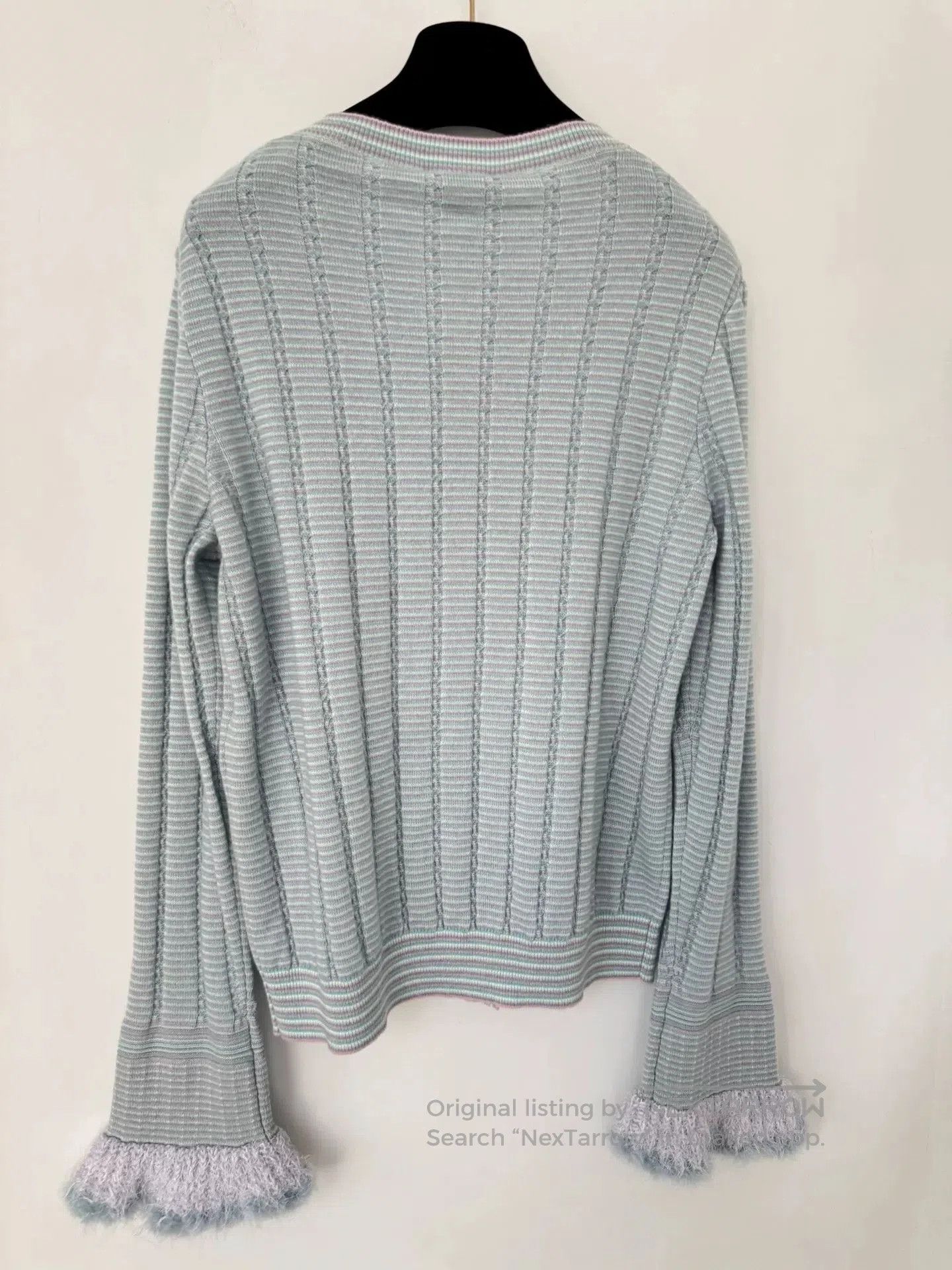 Chanel Chanel Blue Fuzzy Sleeve Knit Cardigan. Size US S / EU 44-46 / 1 - 2 Thumbnail