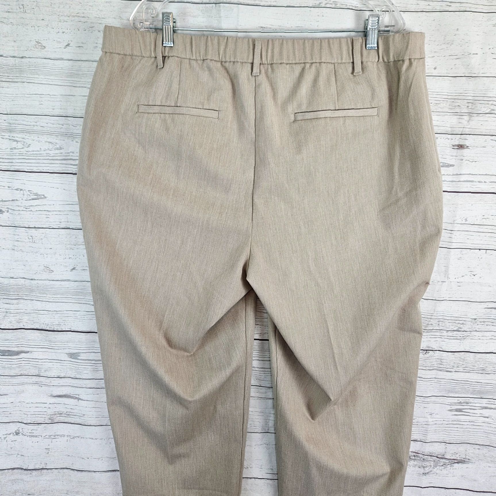 J. Jill VINTAGE? No — J. Jill Womens Essential Stretch Twill Pants Sz 20 Flax Heather High Rise Pants Plus 20 Beige 28in Inseam Womens Size 42" / US 20 - 4 Thumbnail