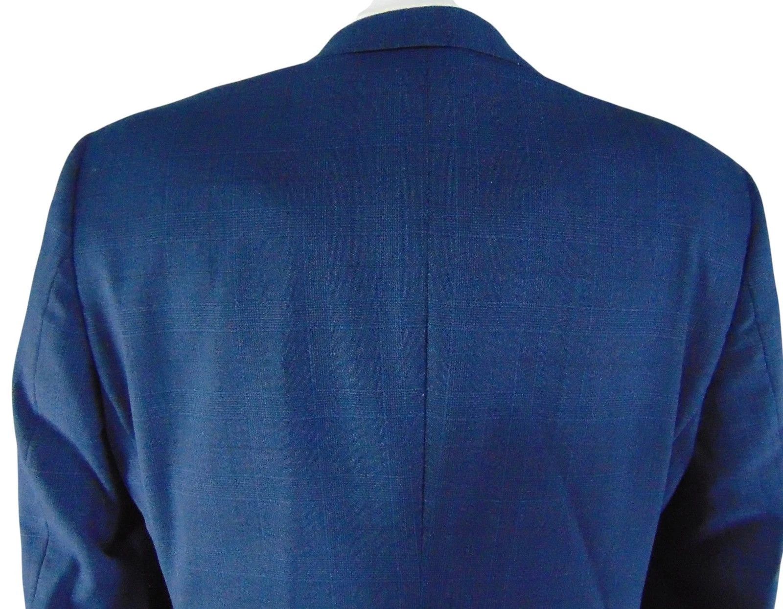 Other Paul Betenly Blue Plaid Blazer 46 Two Button Size 46R - 4 Thumbnail