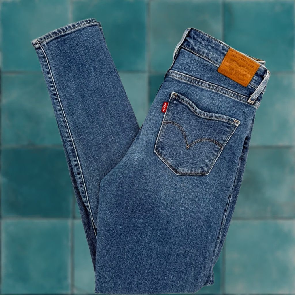 Levi's Levi's Premium 721 High Rise Skinny Distressed Blue Jeans Womens Size 27 Size 27" / US 4 / IT 40 - 1 Thumbnail