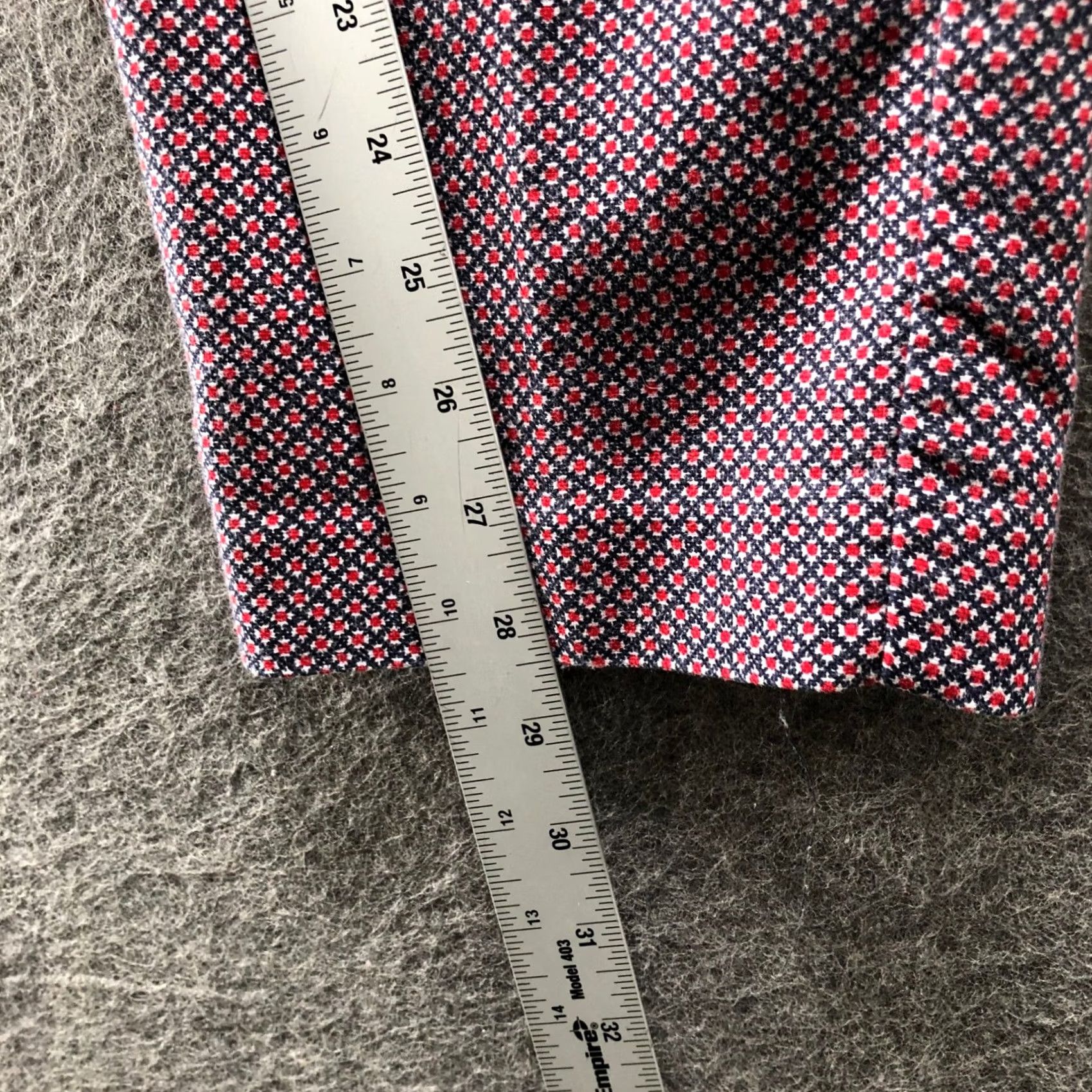 Talbots Talbots Heritage Ankle Pants Womens 14 Red Blue Geometric Cotton Modal Blend Twist Twill Pockets Rise Mid Regular Size 36" / US 14 / IT 50 - 7 Thumbnail