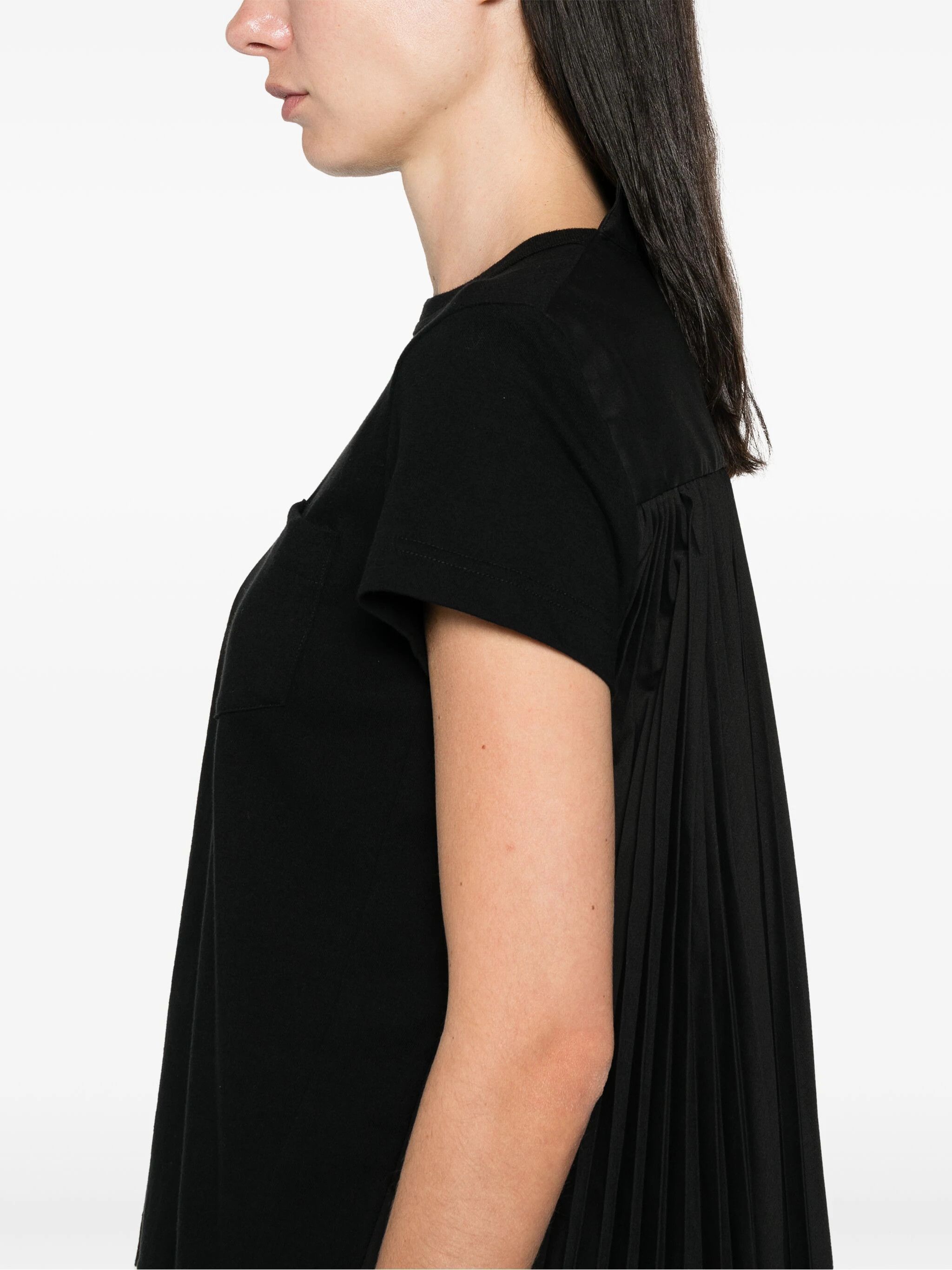 Sacai o1s22i1n0924 Pleated Back T-Shirt in Black Size M / US 6-8 / IT 42-44 - 5 Thumbnail