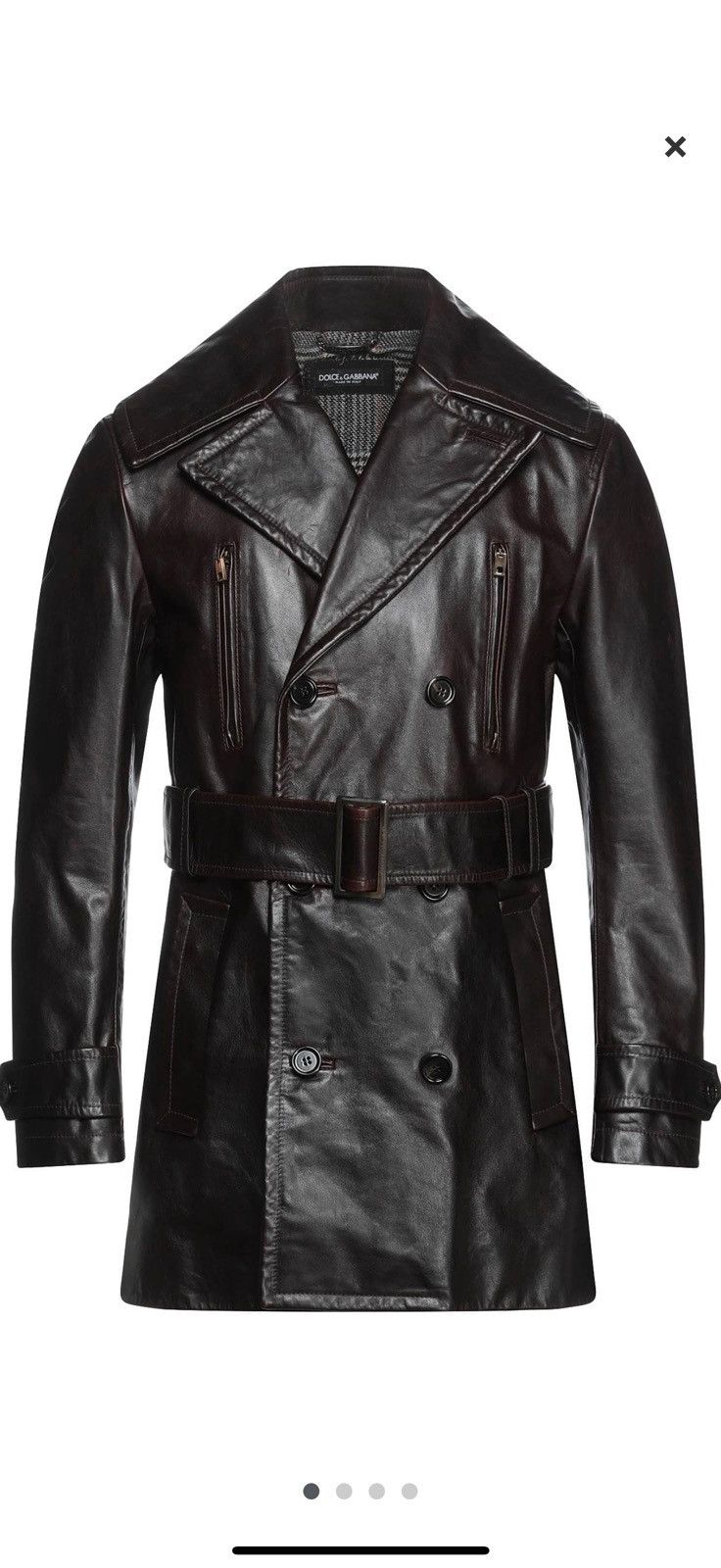Dolce & Gabbana New Dolce & Gabbana Bullskin Leather Trench Coat Overcoat Size US L / EU 52-54 / 3 - 2 Thumbnail