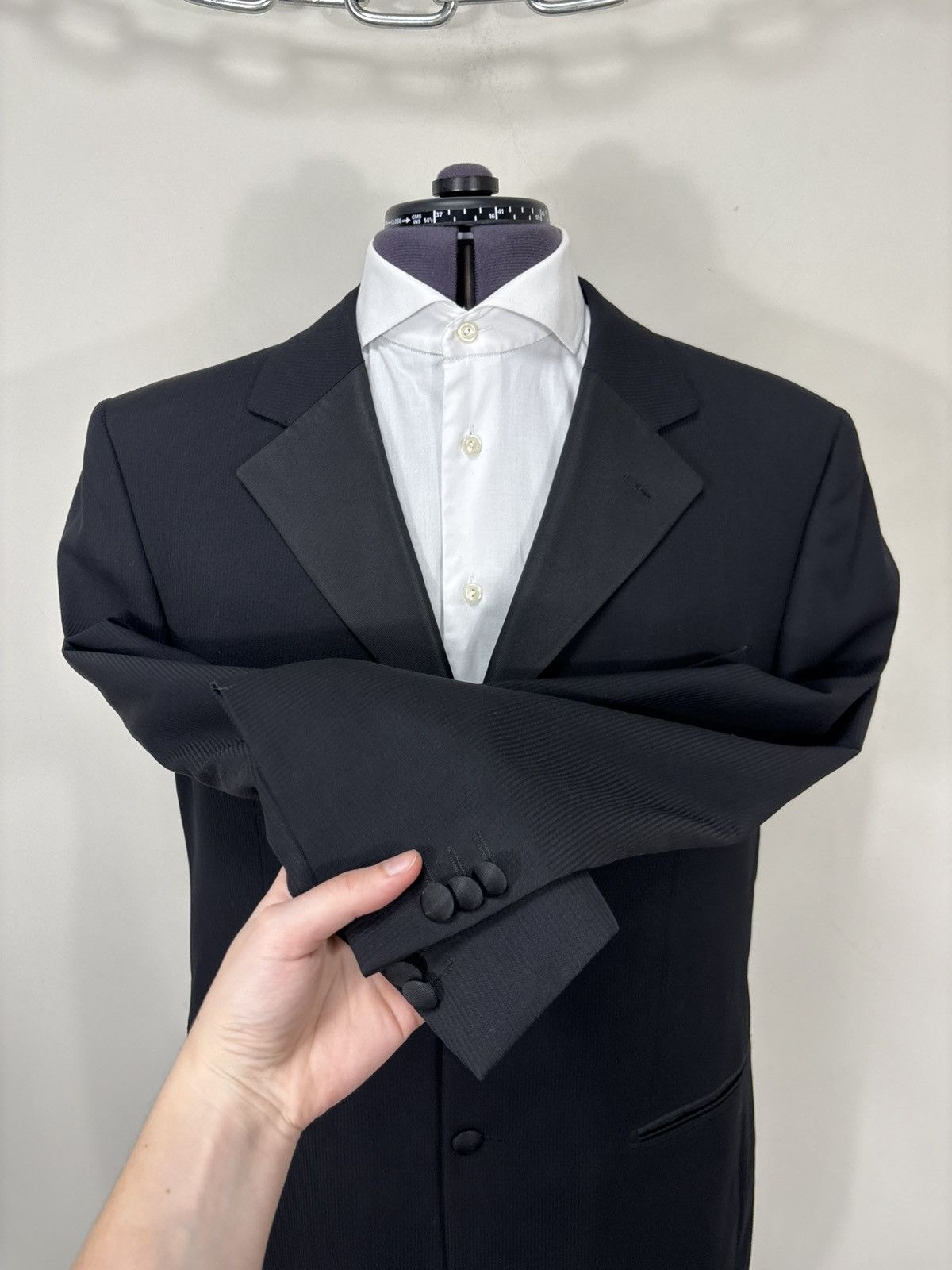 SCABAL Scabal Men’s MTM Black Super 120’s Wool Tuxedo Dinner Suit Size 42R - 11 Thumbnail