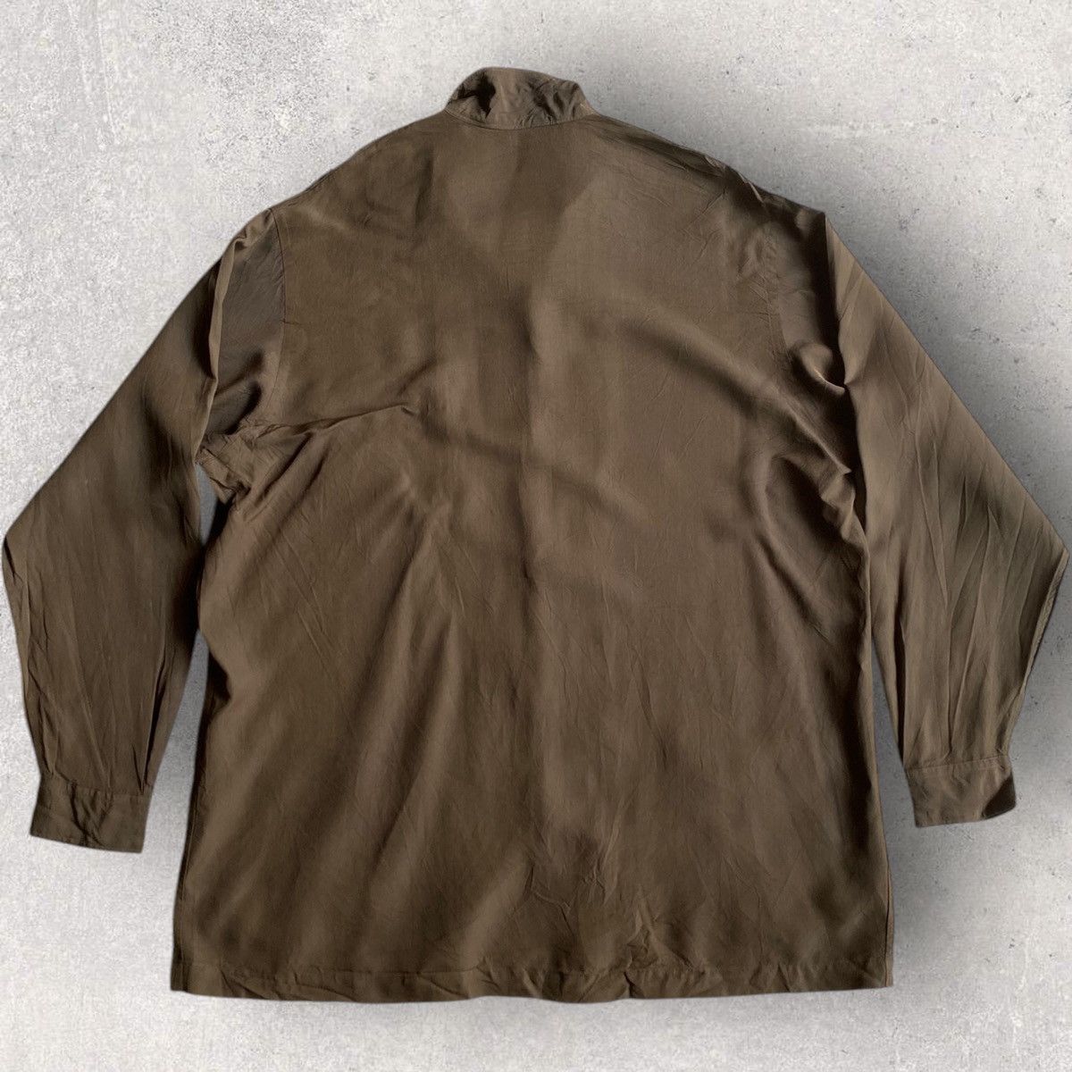 Yohji Yamamoto Y’s For Men Brown Rayon Camp Collar Jacket Size US L / EU 52-54 / 3 - 2 Thumbnail