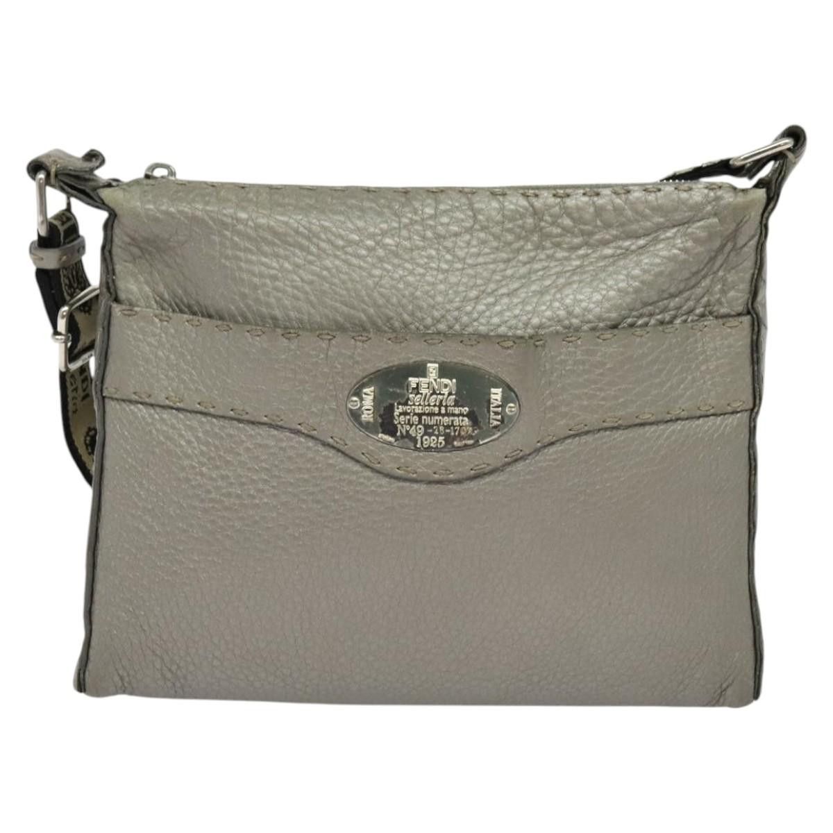 Fendi FENDI Celeria Shoulder Bag Leather Silver Size ONE SIZE - 2 Thumbnail