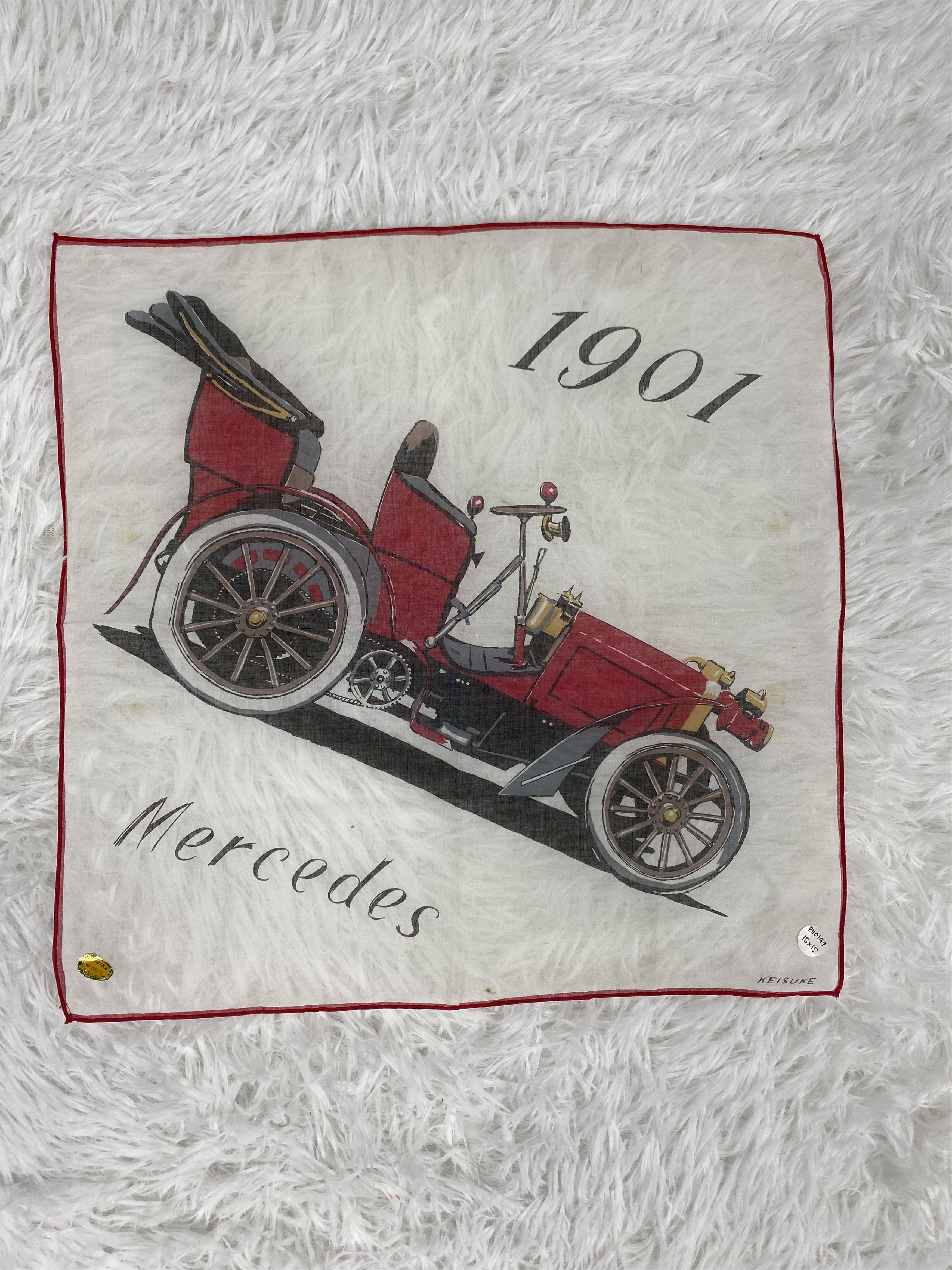 Mercedes-Benz Vintage Keisuke Mercedes !991 Handkerchief PH0147 Size ONE SIZE - 3 Thumbnail