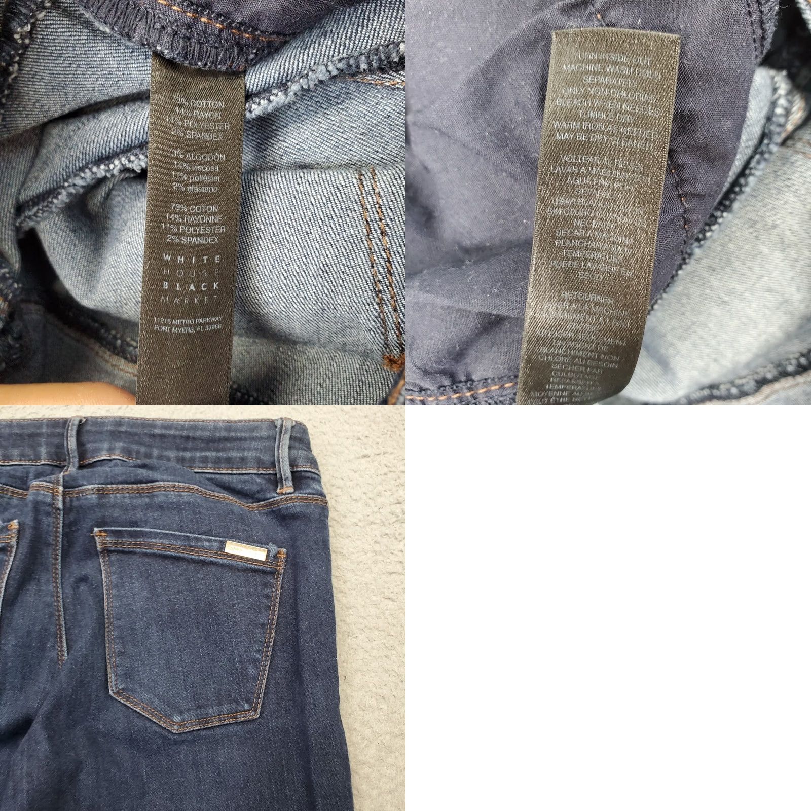 White House Black Market White House Black Market The Skimmer Jeans Womens 0 Blue Denim Stretch Ankle Zip Jeans Size 25" / US 0 / IT 36 - 8 Thumbnail