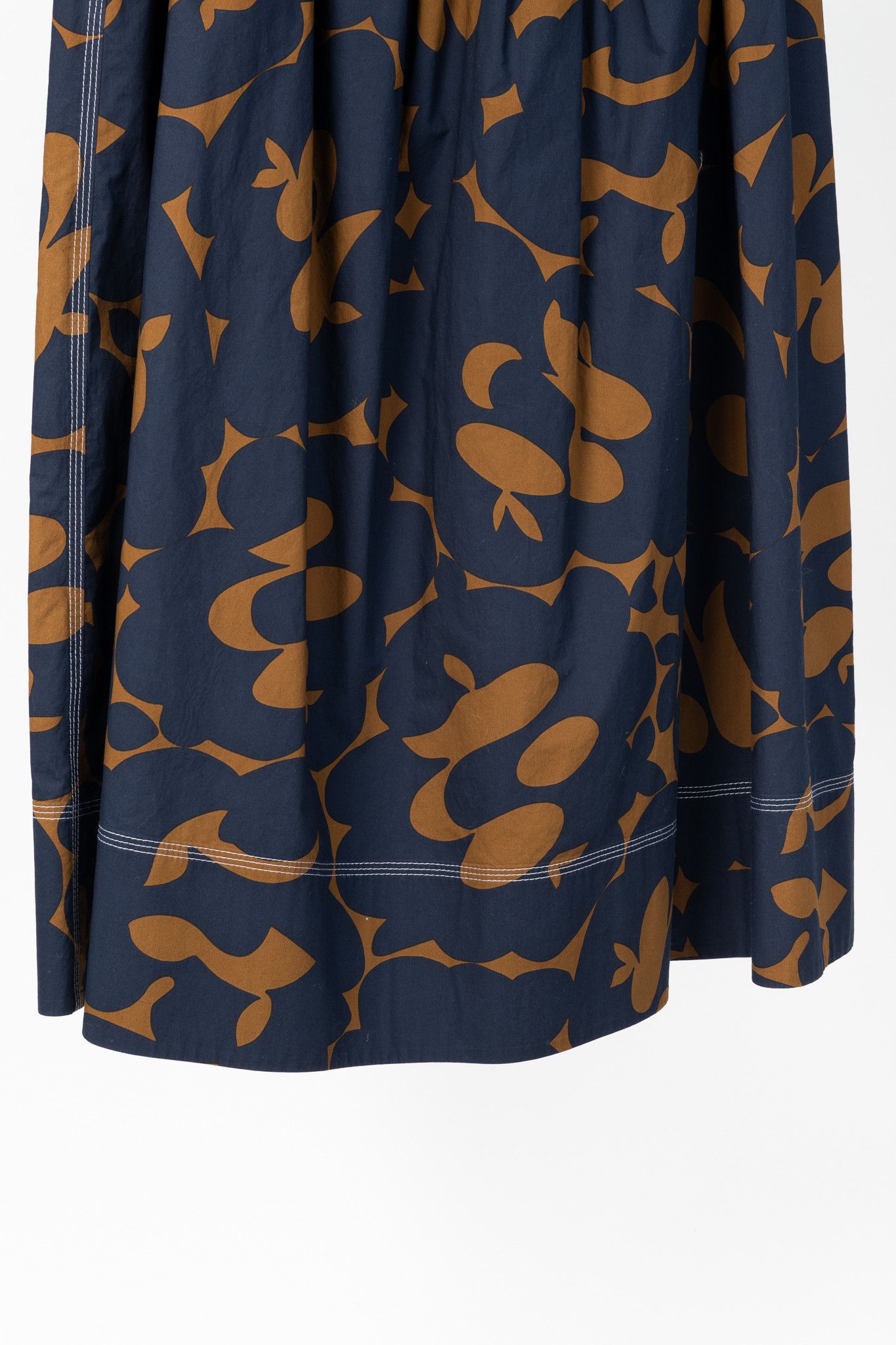 Marni Marni R/19 Belou-Print Cotton Poplin Gathered Midi Skirt Size 28" / US 6 / IT 42 - 6 Thumbnail