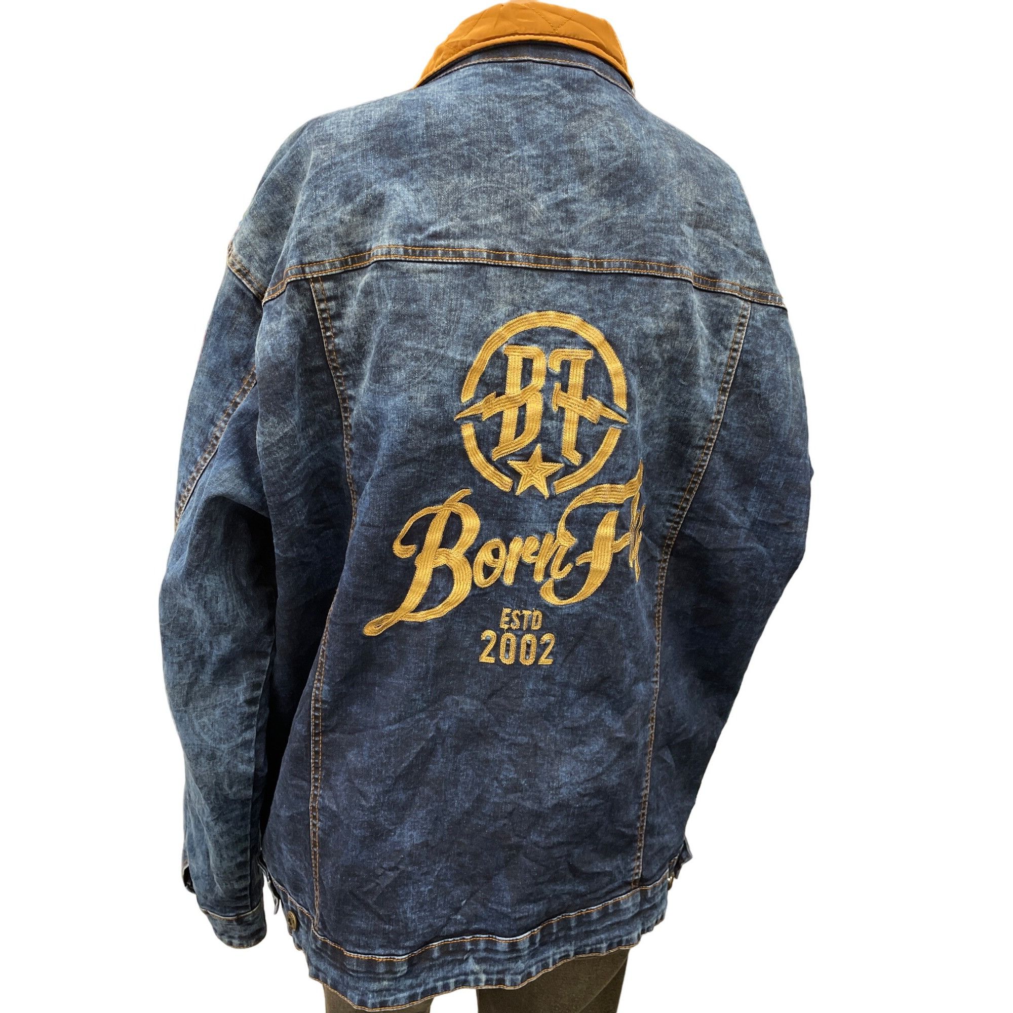 Born Fly Born Fly Men's Jean Jacket Size 3X, NWT SKU 1062 Size US XXL / EU 58 / 5 - 2 Thumbnail