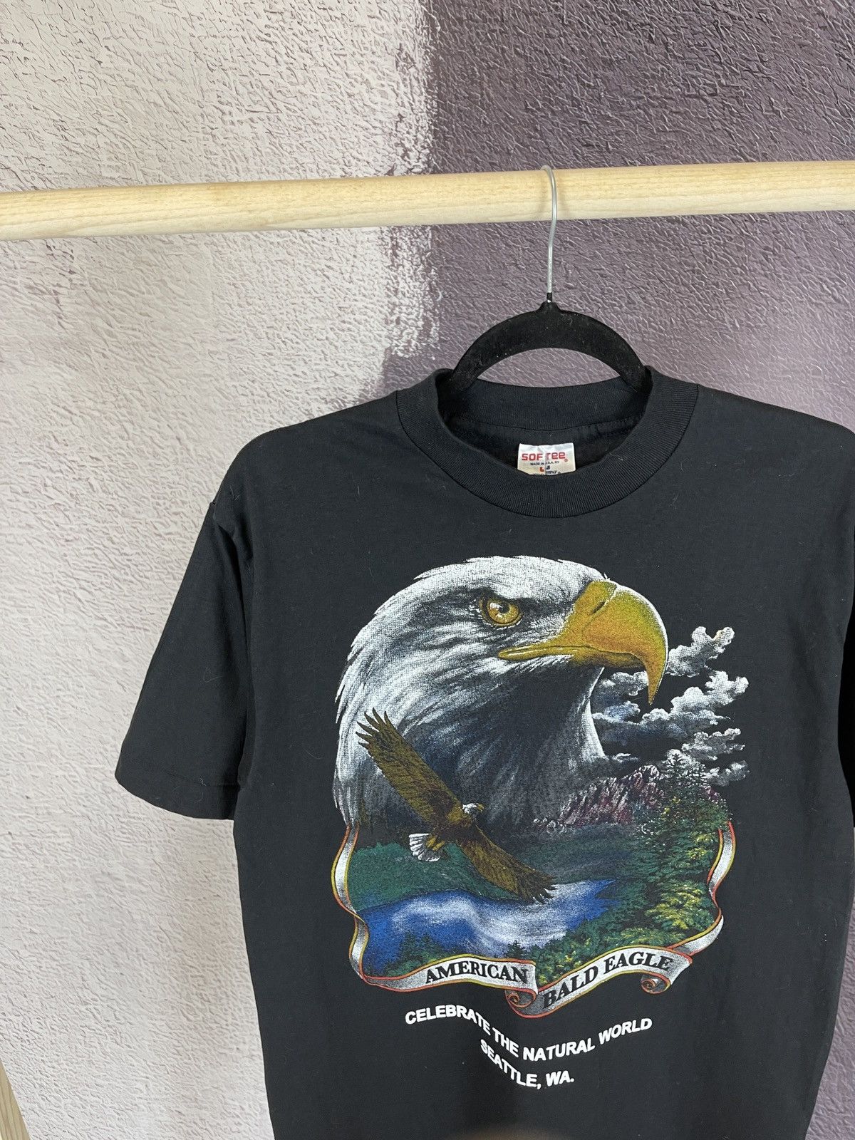 TEE JAYS Softee vintage 1991 made in USA American Bald Eagle tee Size US M / EU 48-50 / 2 - 2 Thumbnail