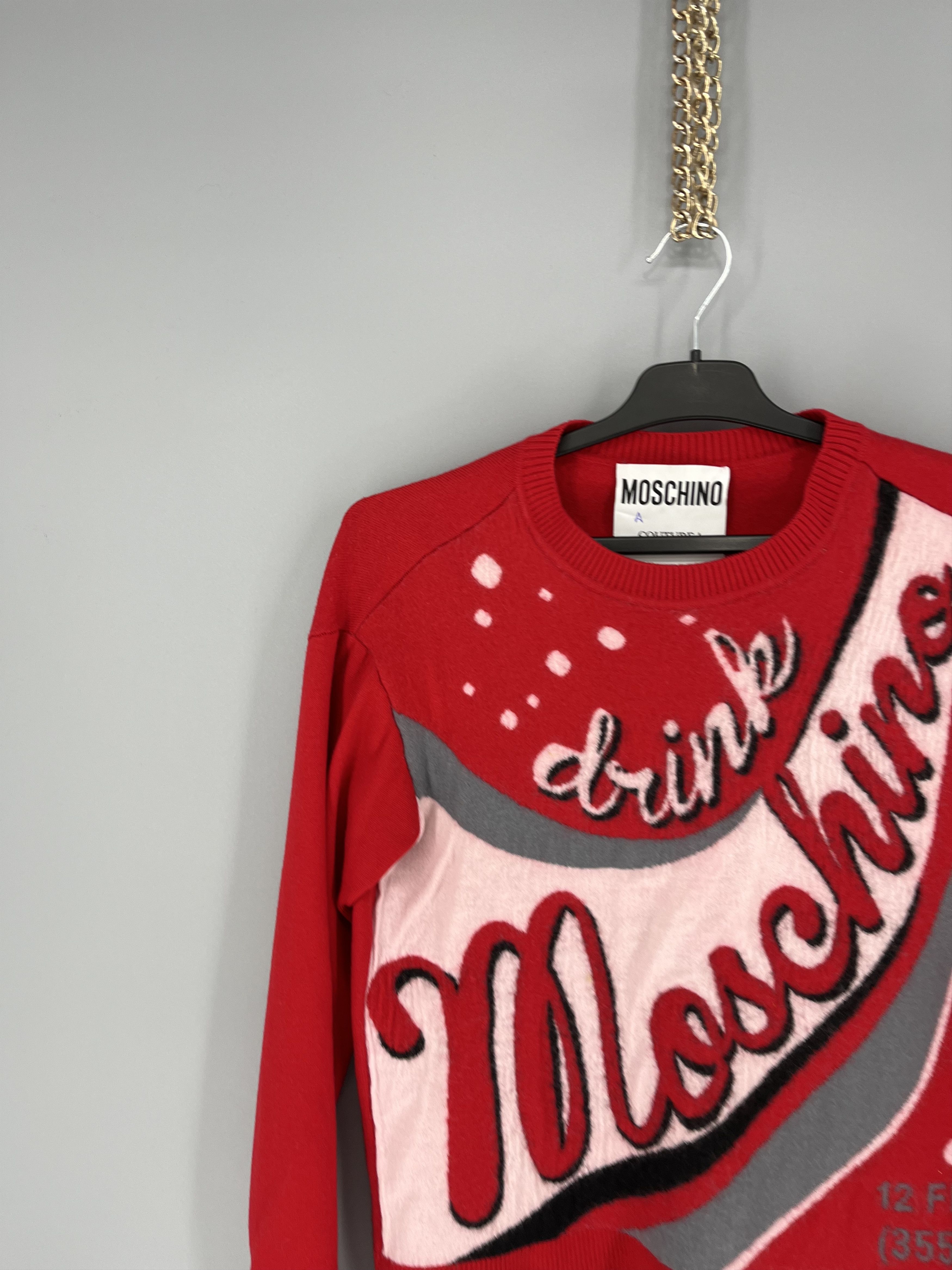 Moschino Vintage Drink 335ml Moschino Sweater 100 Wool Lana Size S / US 4 / IT 40 - 4 Thumbnail