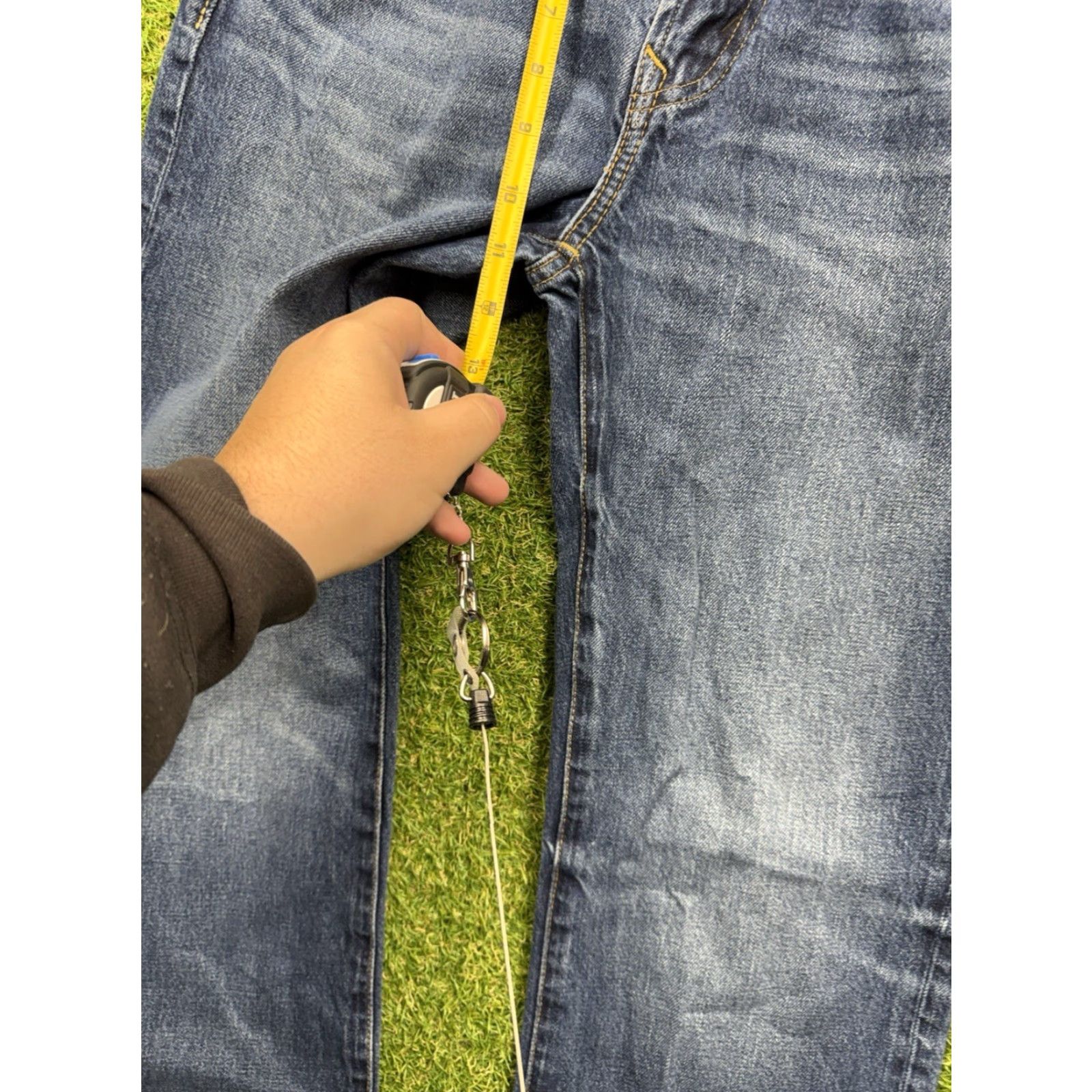 American Eagle Outfitters American Eagle Jeans Mens 30x34 Original Boot Cut Denim Distressed Zip Work Blue Size US 30 / EU 46 - 5 Thumbnail