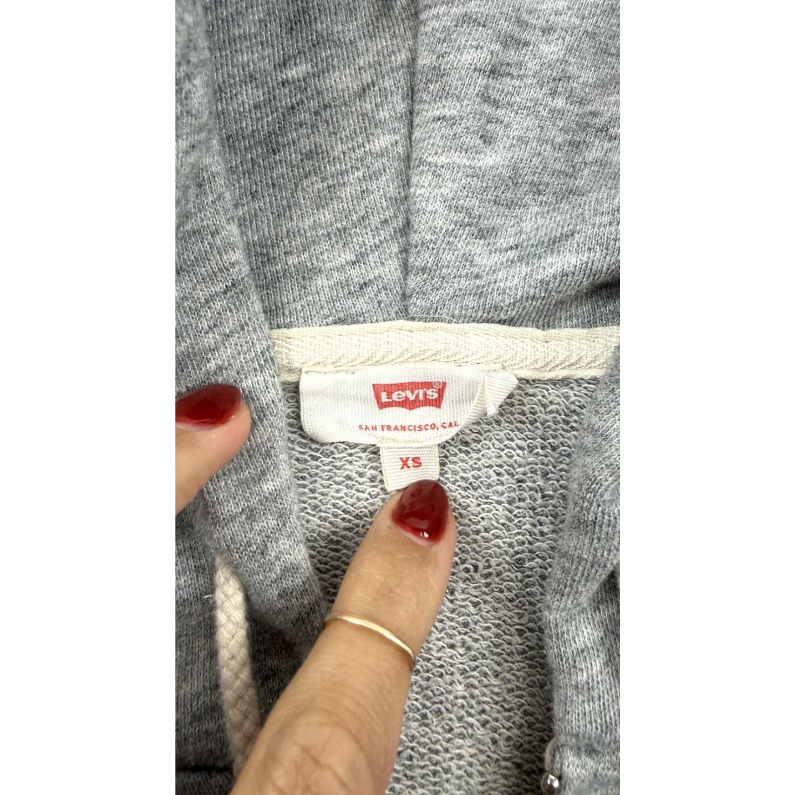 Levi's VINTAGE Levi's Hoodie Womens XS Gray Heather Full Zip Spell Out Logo Sweatshirt Jacket Size XS / US 0-2 / IT 36-38 - 3 Thumbnail