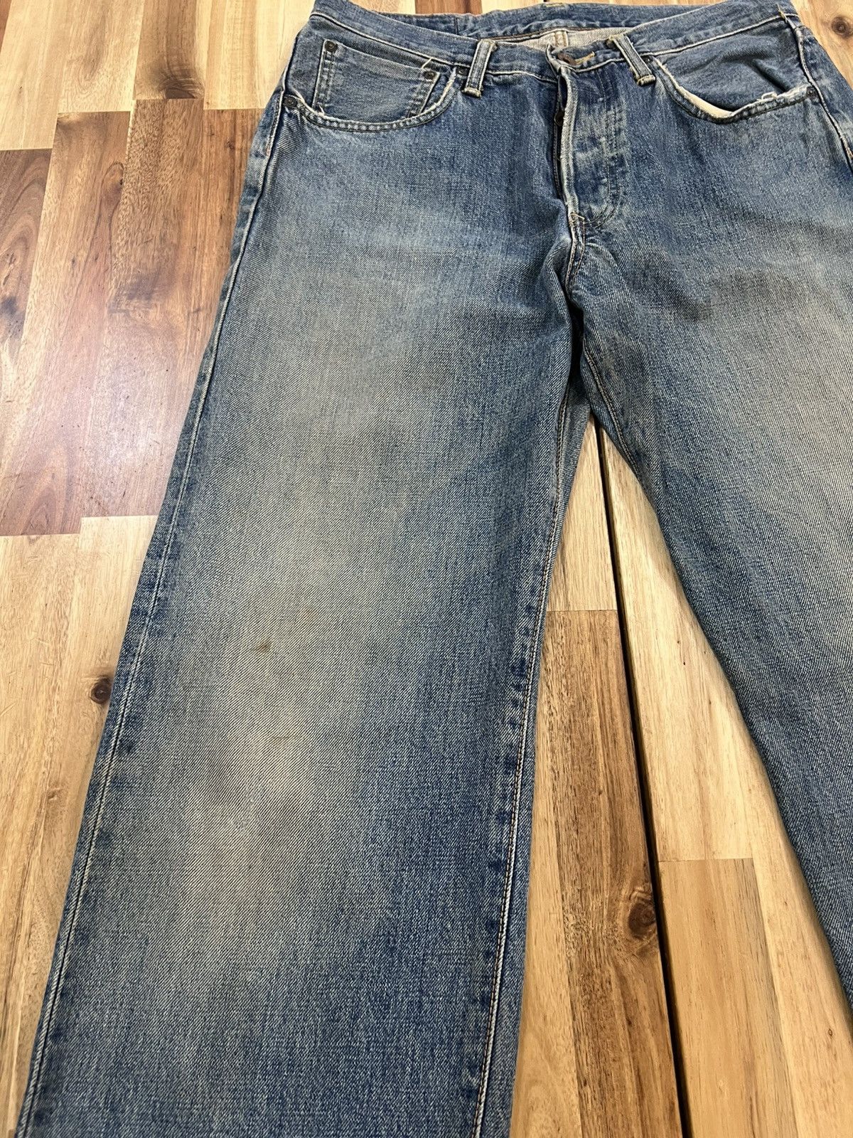 Edwin Vintage Edwin 505X Selvedge TRASHED Denim Jeans Size US 33 - 5 Thumbnail