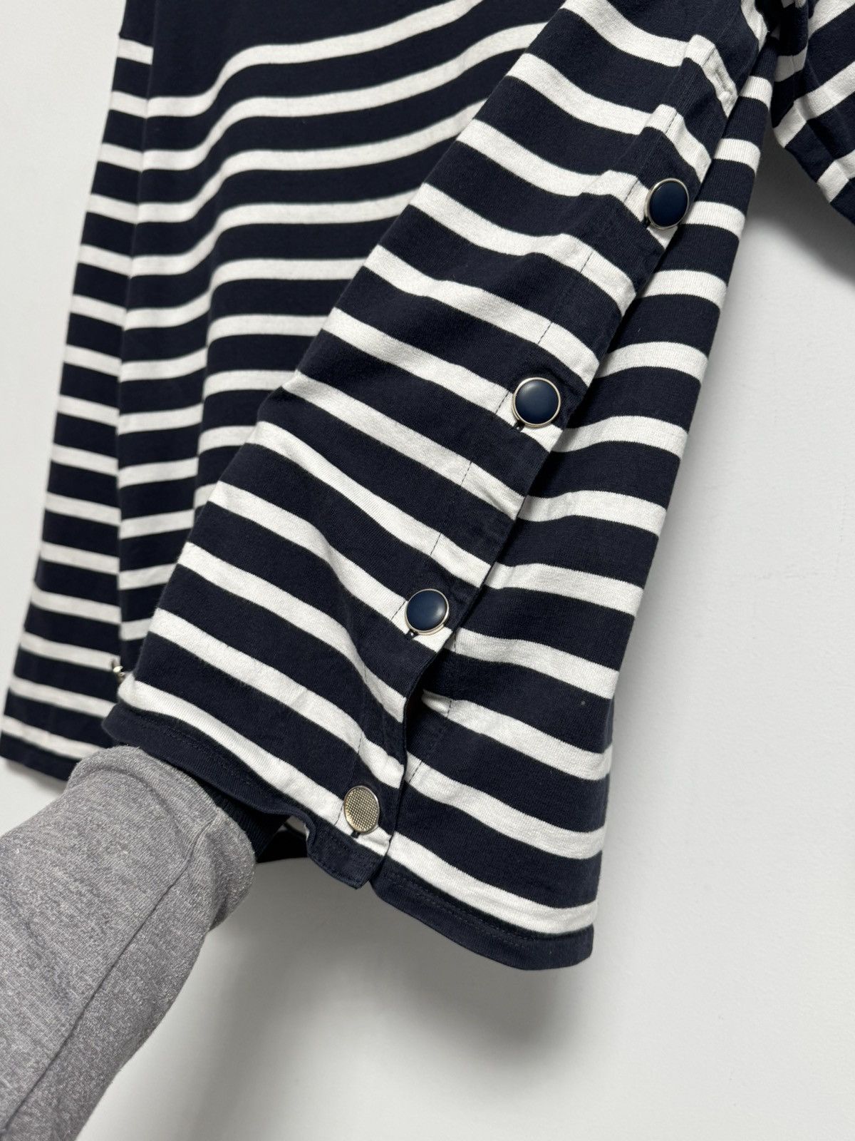Sezane Sezane Women Long Sleeve Navy Blue Striped Organic T-shirt Size XL / US 12-14 / IT 48-50 - 7 Thumbnail