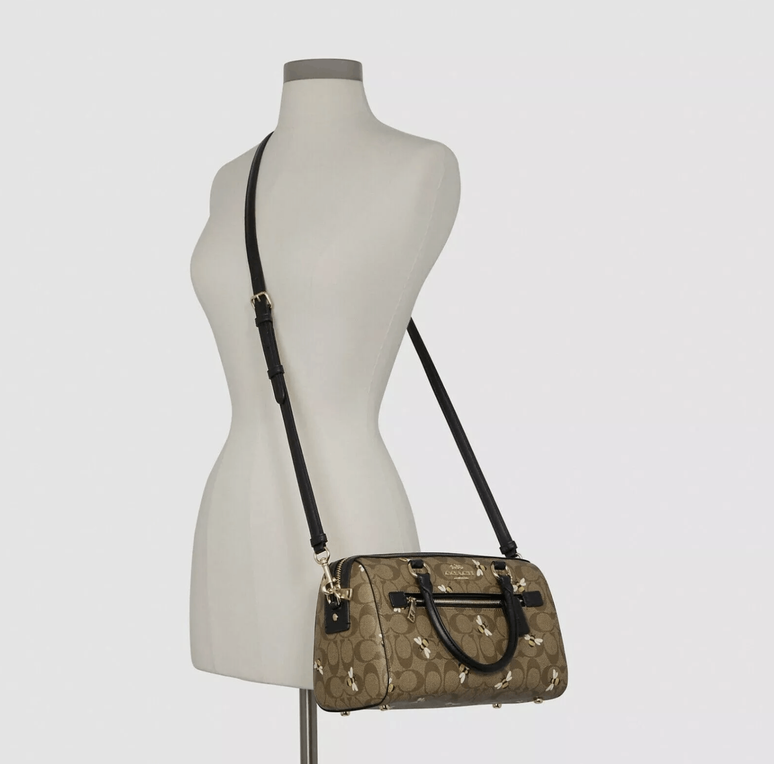 Coach Rowan Satchel Bag In Signature Canvas With Bee Print C8591 Size ONE SIZE - 11 Thumbnail