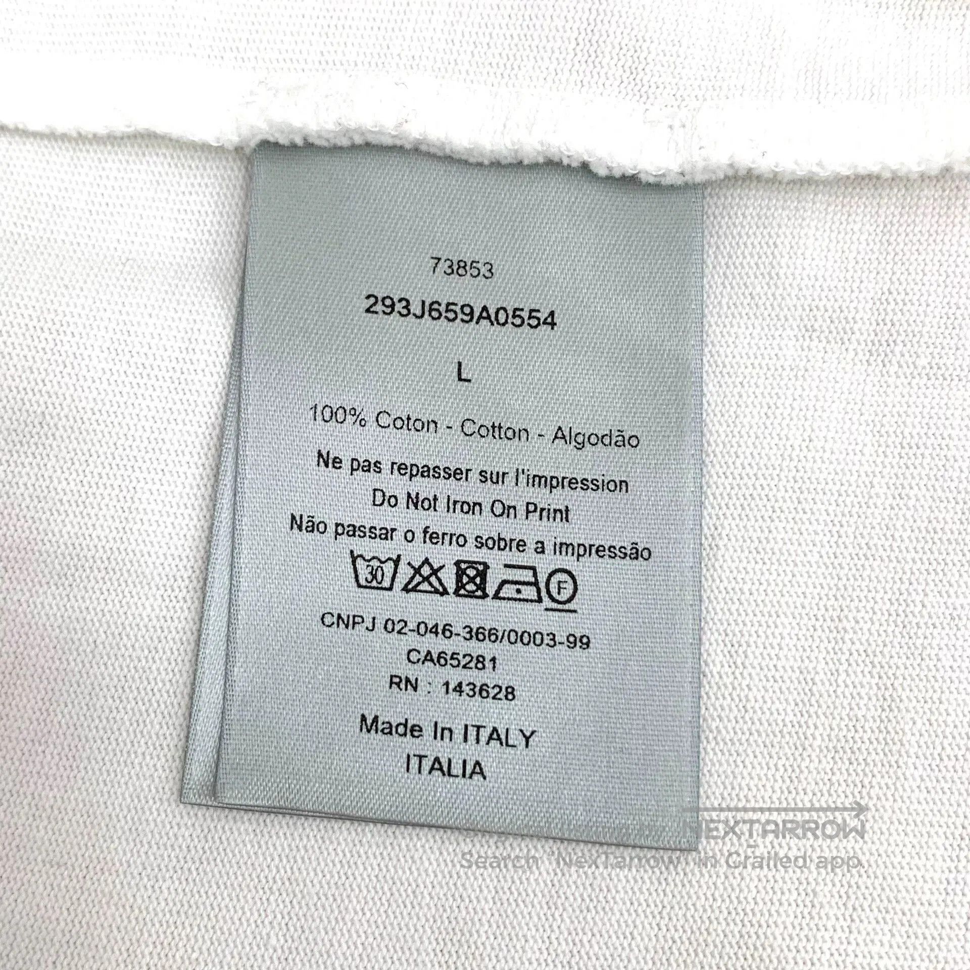 Dior Dior White Logo Striped Cotton T-shirt. Size US L / EU 52-54 / 3 - 7 Thumbnail