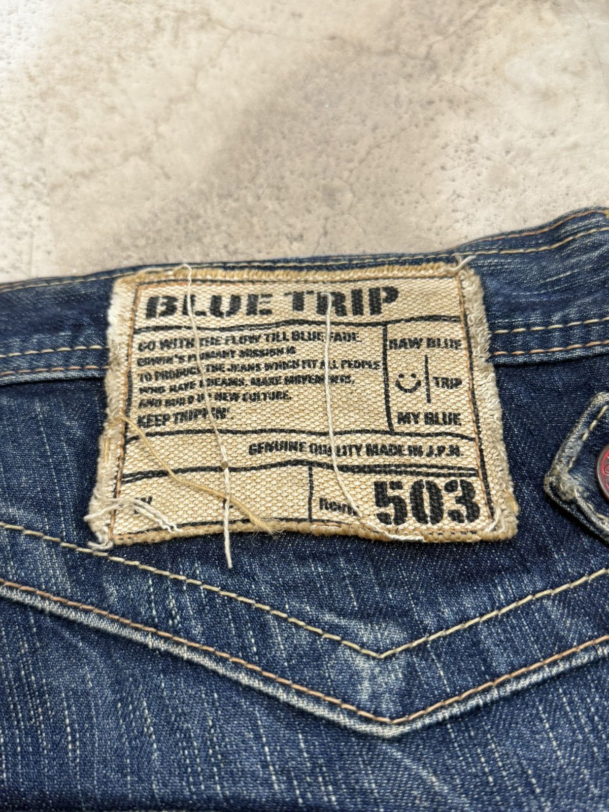 Edwin Vintage Edwin Blue Trip 503 Mudwash Dirty Distress Denim Size US 30 / EU 46 - 19 Thumbnail