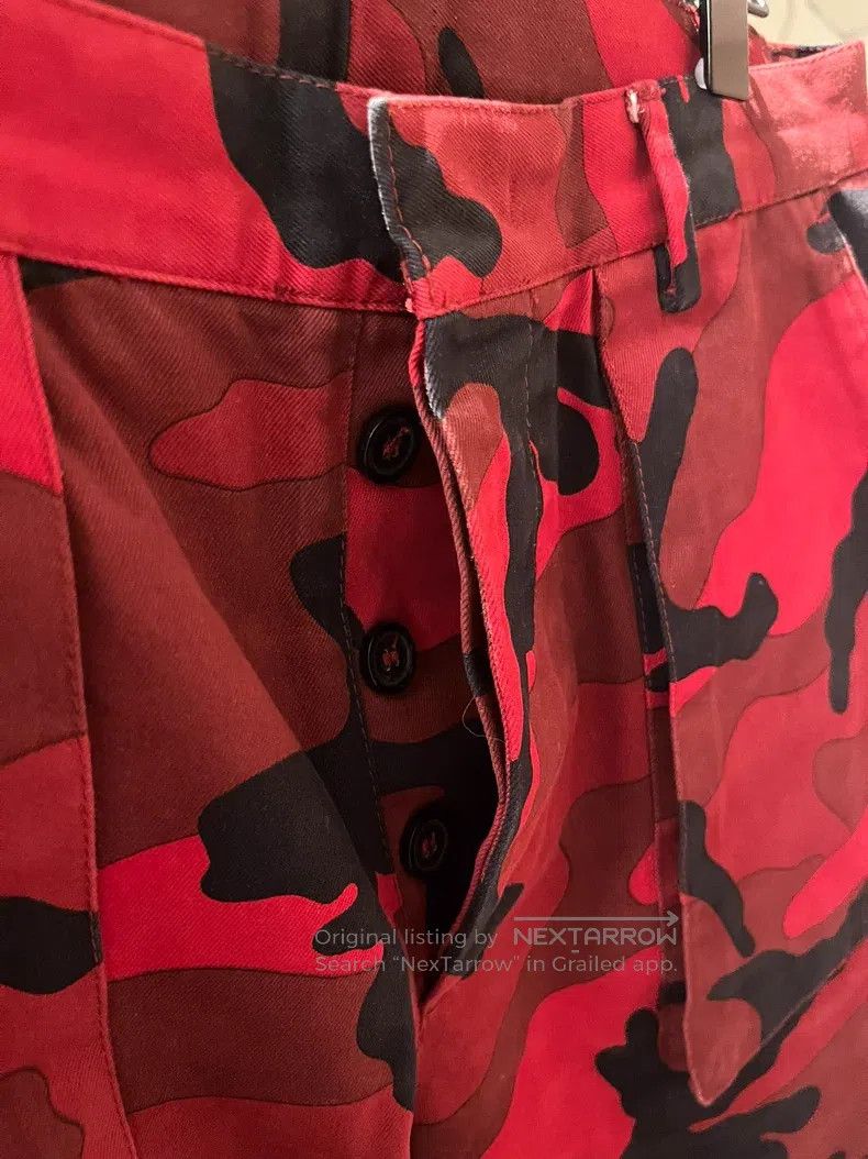 Valentino Valentino Red camouflage multi-pocket cargo slacks Size US 30 / EU 46 - 9 Thumbnail