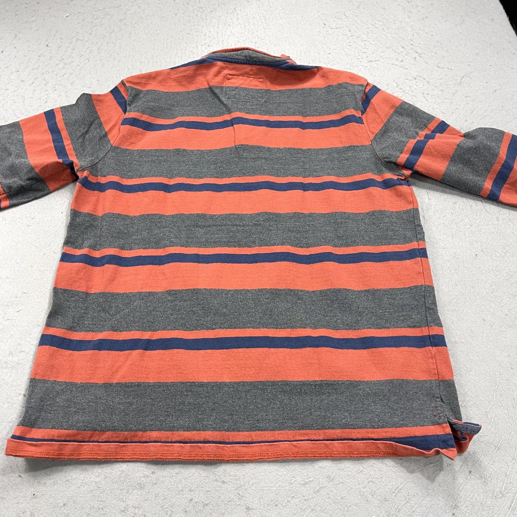 Vintage L.L. Bean Polo Shirt Mens Large Orange Striped Henley Rugby Long Sleeve 507514 Size US L / EU 52-54 / 3 - 6 Thumbnail