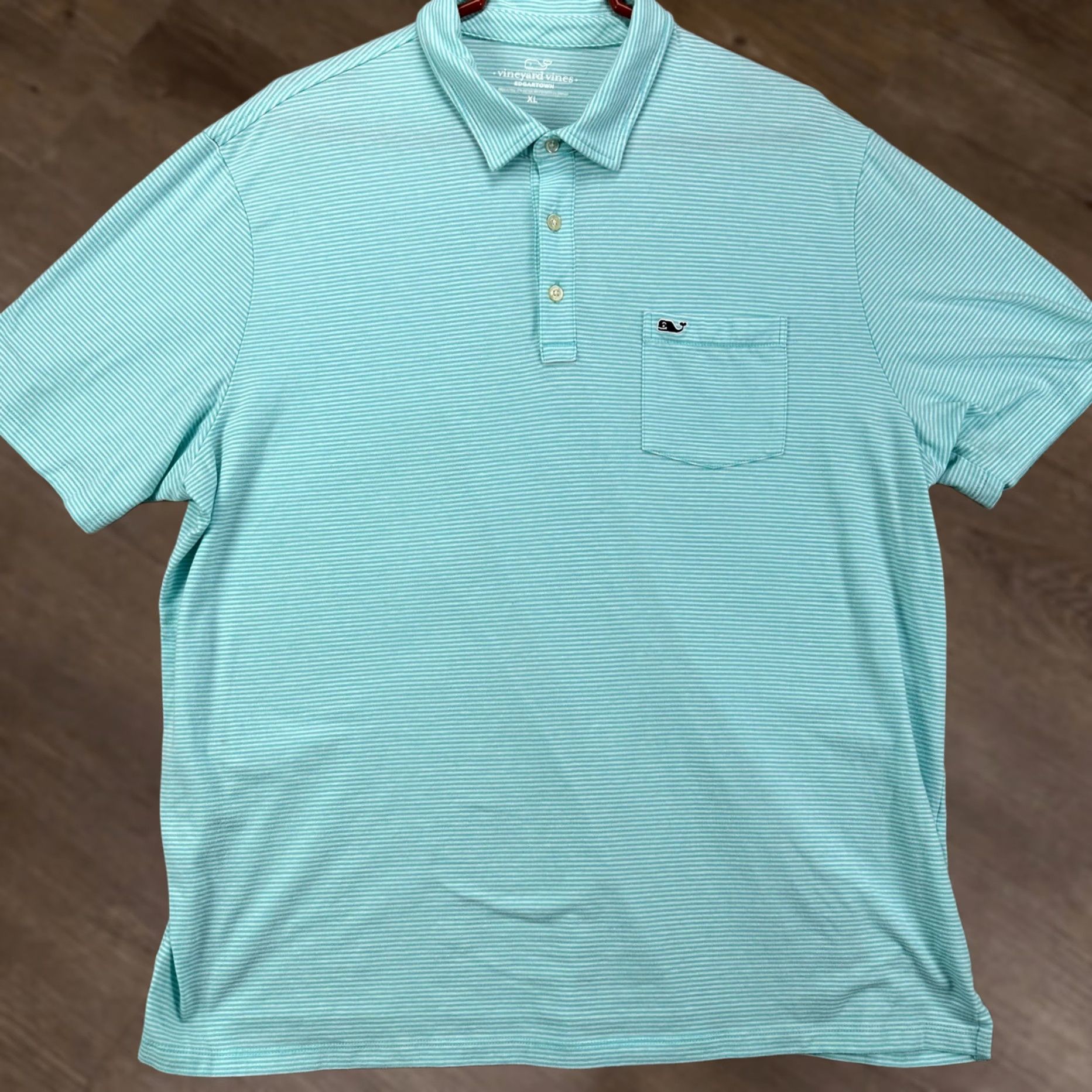 Vineyard Vines Vineyard Vines Edgartown Mens Polo Shirt XL Blue White Striped Stretch Rugby Shirt Size US XL / EU 56 / 4 - 1 Thumbnail