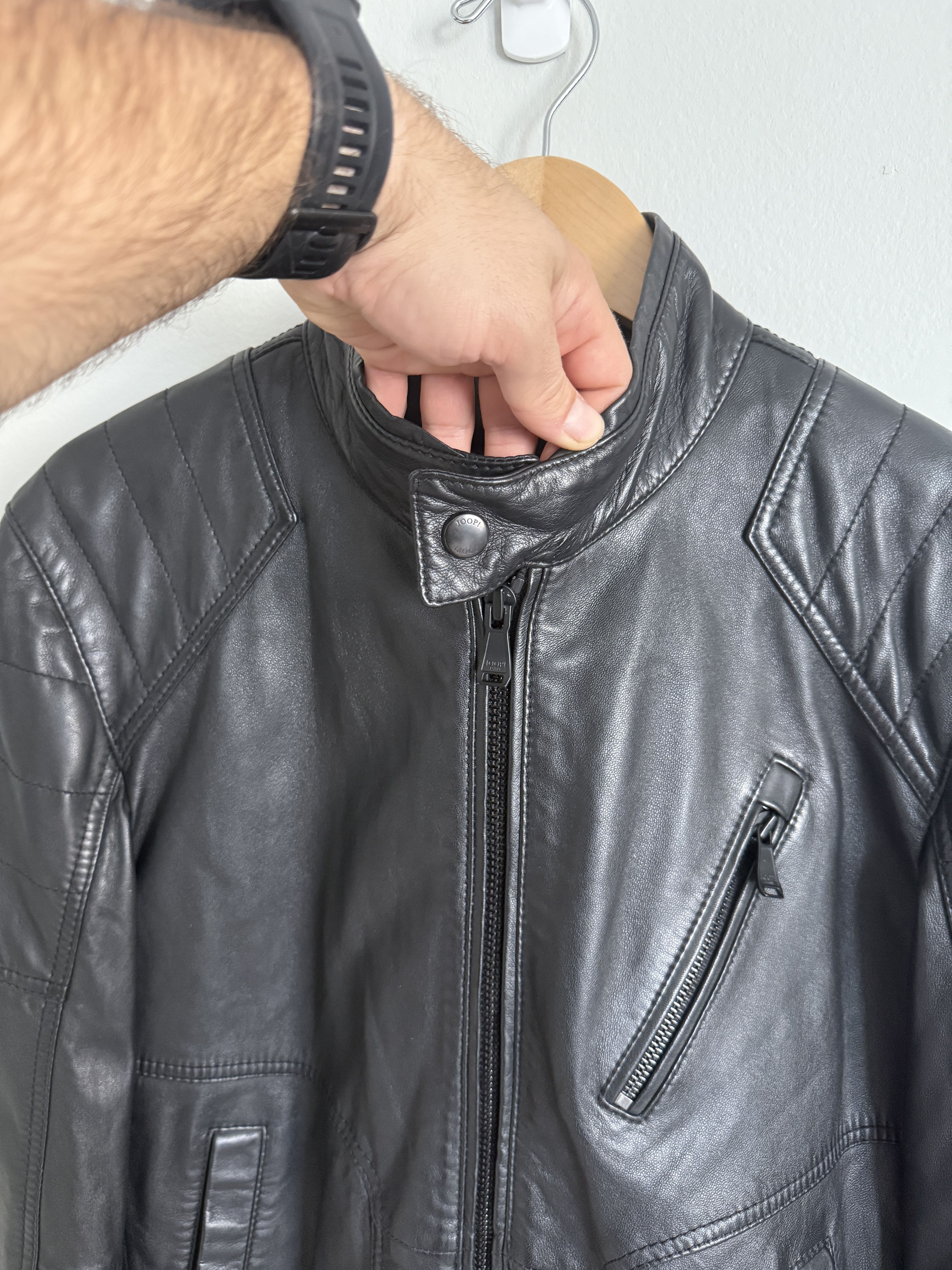 Joop! JOOP JEANS BOMBER LAMB SCOTT LIMA S LEATHER JACKET SIZE 48 L Size US M / EU 48-50 / 2 - 3 Thumbnail