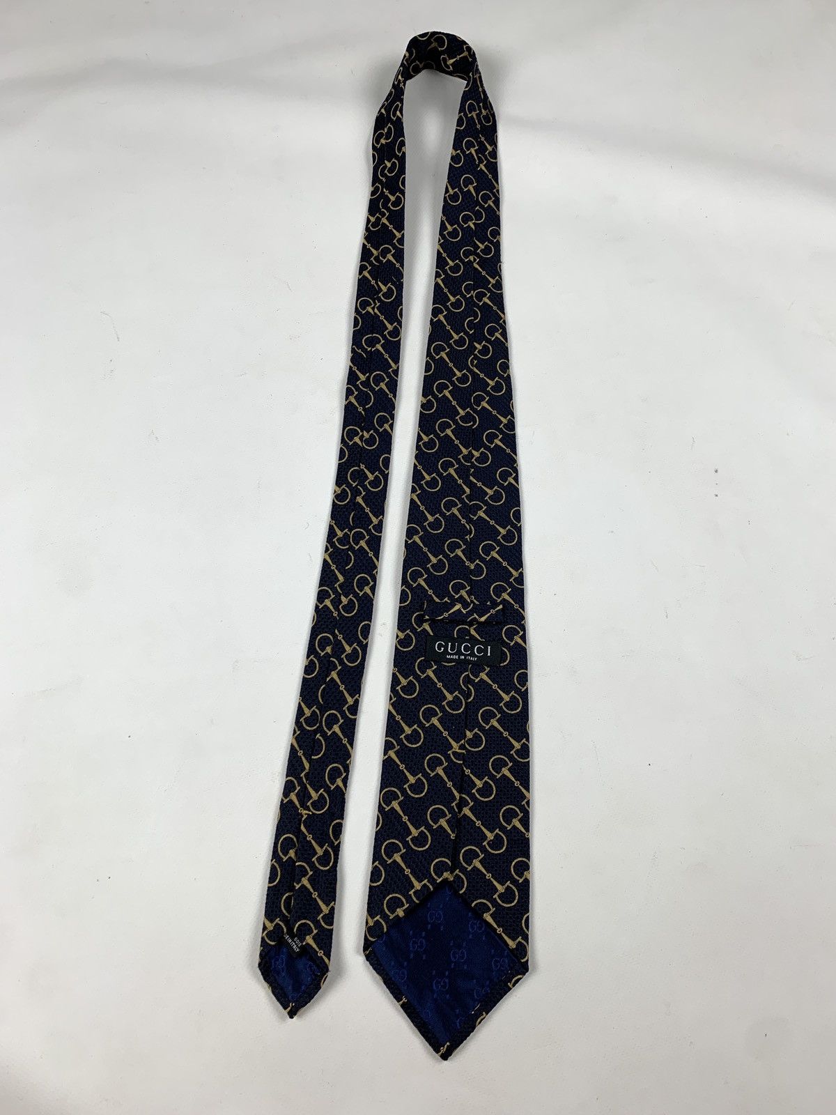 Gucci Vintage Gucci Silk Navy Blue Tie Size ONE SIZE - 8 Thumbnail