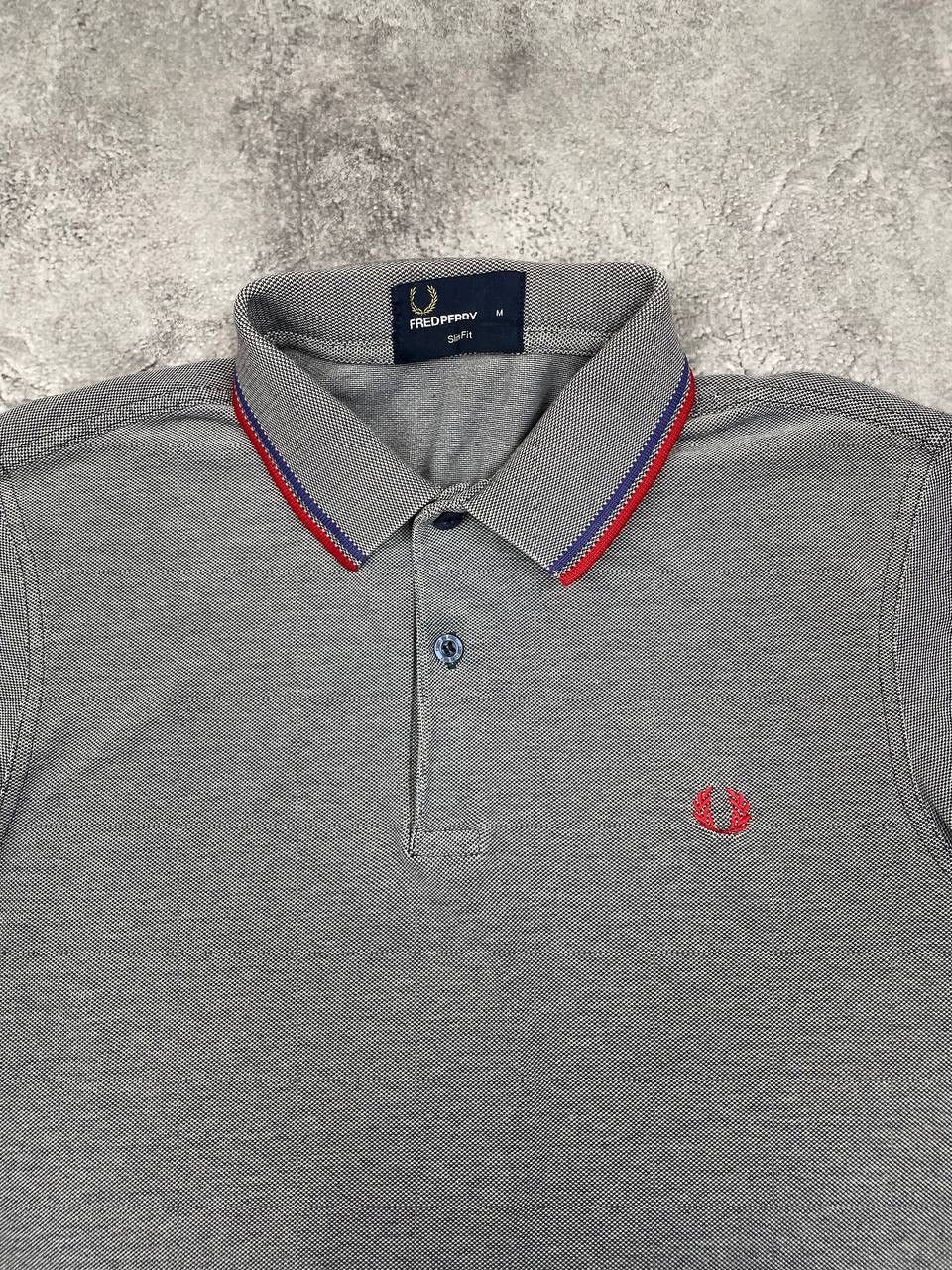 Fred Perry Fred Perry Men Cotton Polo Shirt Grey Slim Fit Tipped Collar Size US M / EU 48-50 / 2 - 2 Thumbnail