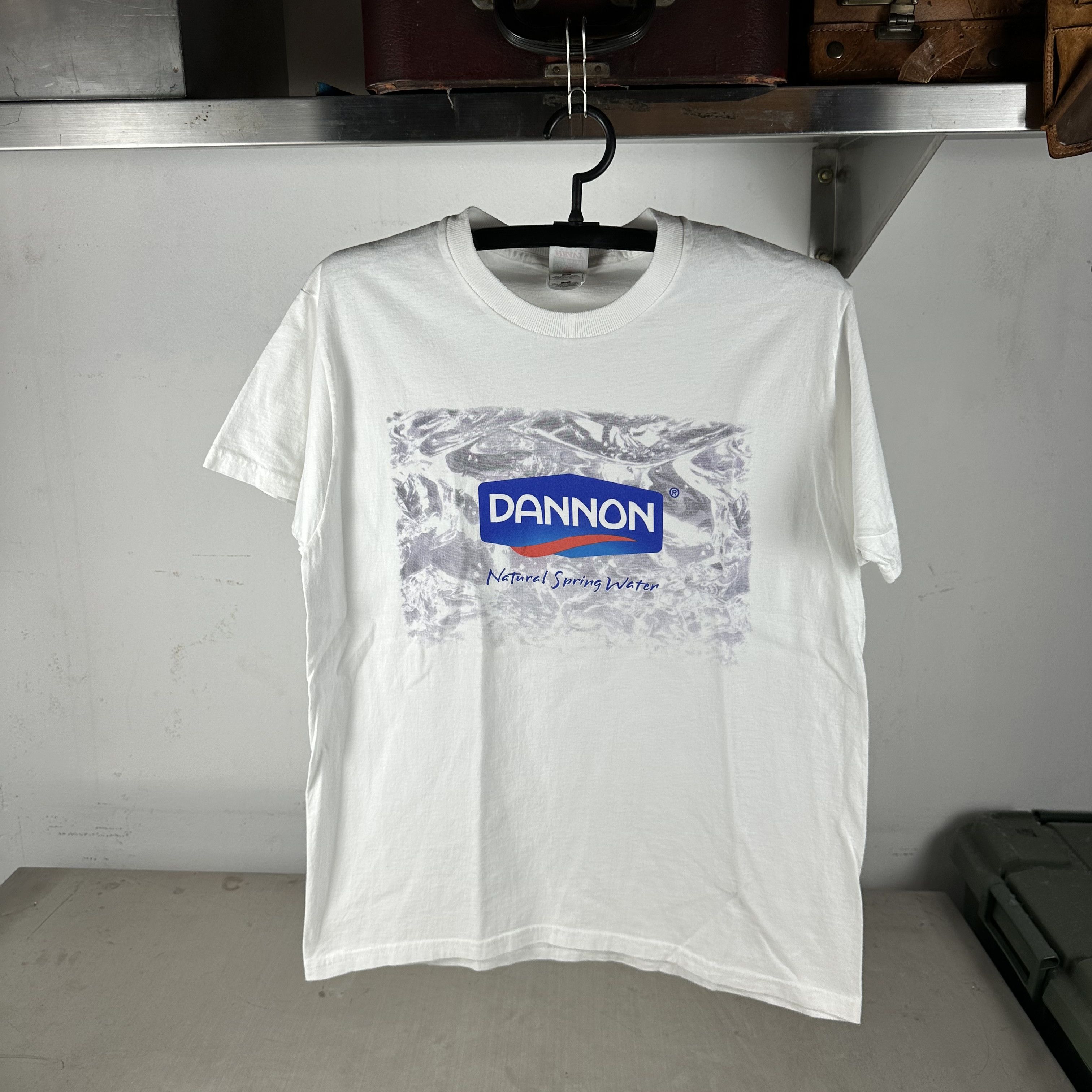 Vintage Vintage 90s Dannon Natural Spring Water Promo T-Shirt Size US M / EU 48-50 / 2 - 1 Thumbnail
