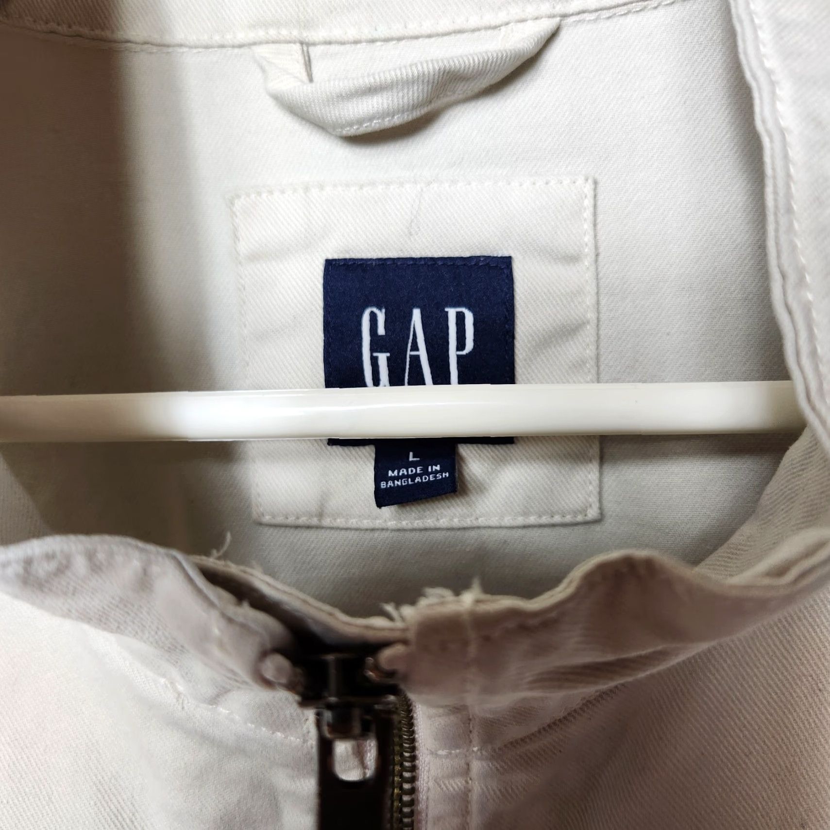 Gap Gap Womens Beige Four Leaf Clover Twill Cotton Field/Utility/Chore Jacket-Size L Size L / US 10 / IT 46 - 3 Thumbnail