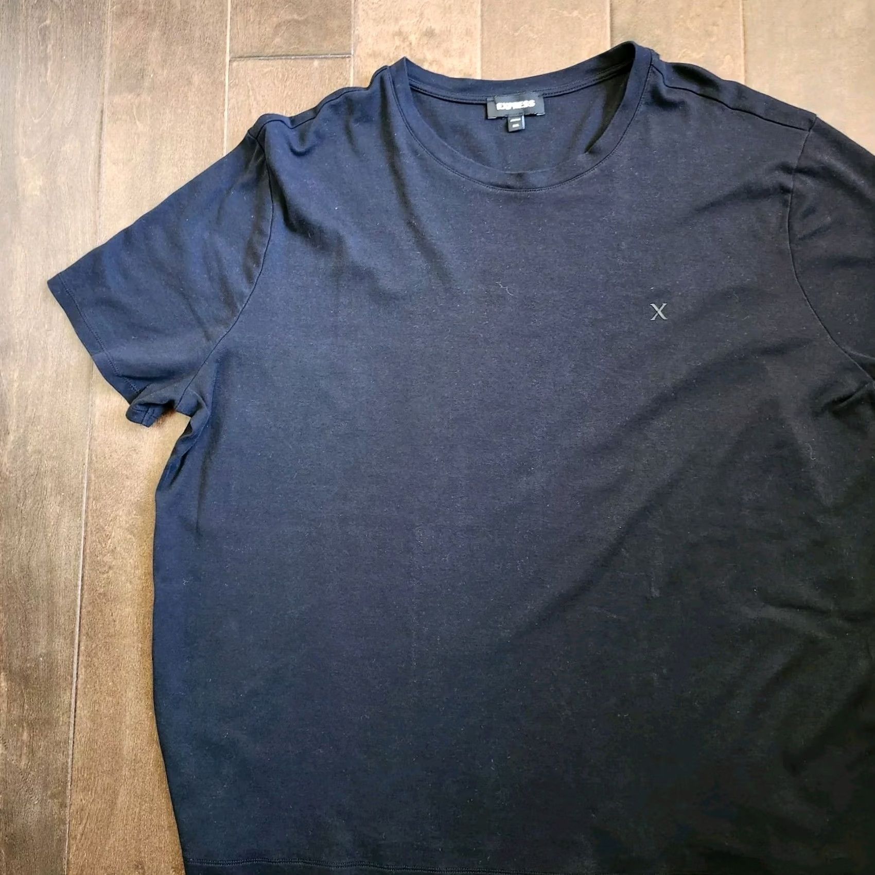 Express Express Men's Black T-Shirt 2XL Short Sleeve Round Neck Cotton Shirt Mens Regular Size 2XL Black Solid Tee VectorSuitable for Fall Spring Summer Size US XXL / EU 58 / 5 - 3 Thumbnail