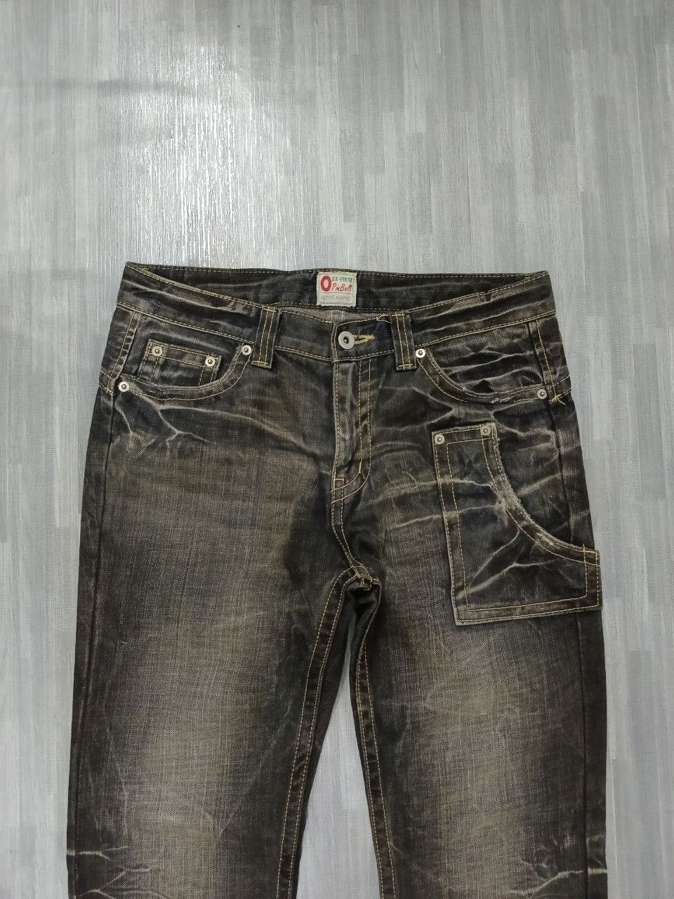 Japanese Brand FLARE SICK WASHED OZZ FIRST PINBALL DENIM PANTS Size US 29 - 4 Thumbnail