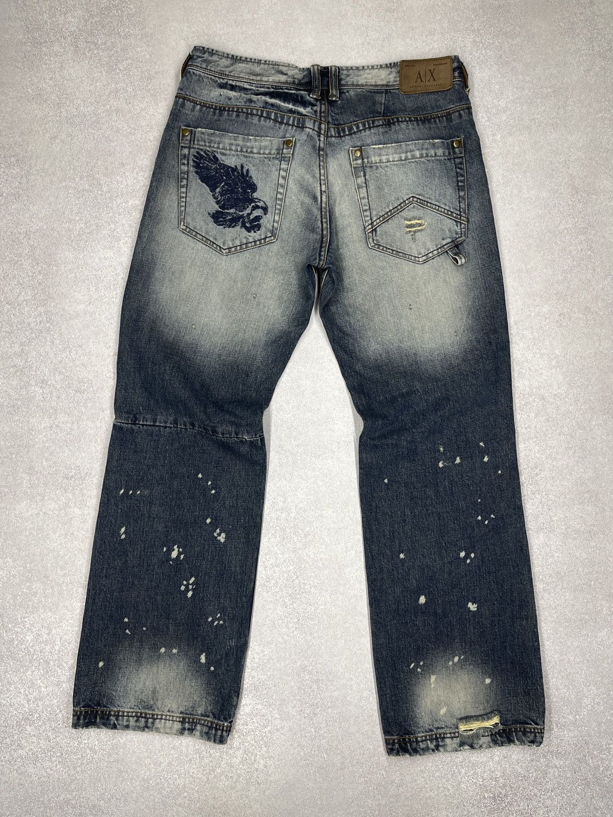 Armani Exchange Mens Armani Exchange Denim Jeans Eagle Logo Embroidered Size US 32 / EU 48 - 2 Thumbnail