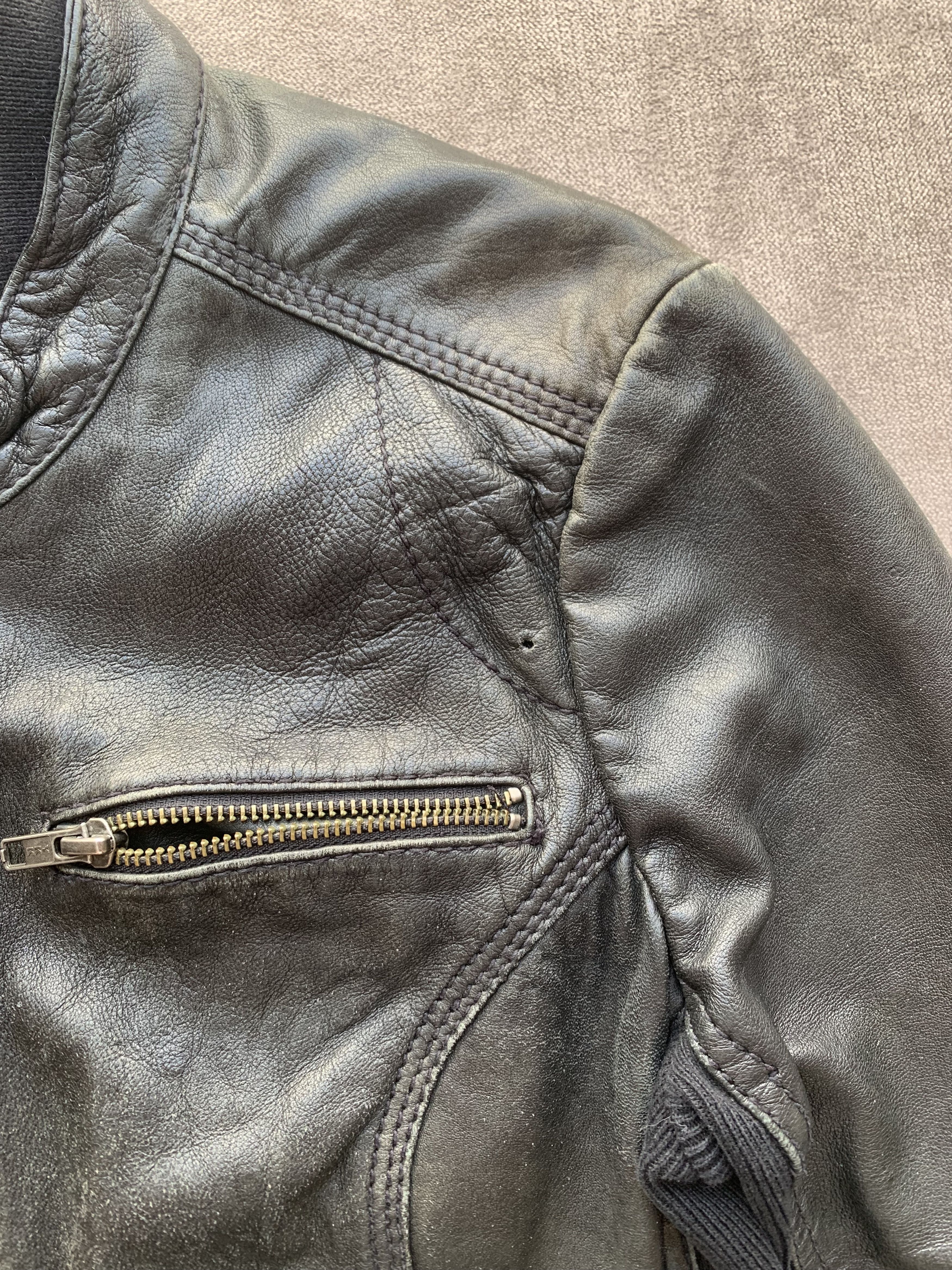 Mango Veste en cuir Mango Casual Sportswear – Taille L – Noire Size L / US 10 / IT 46 - 7 Thumbnail
