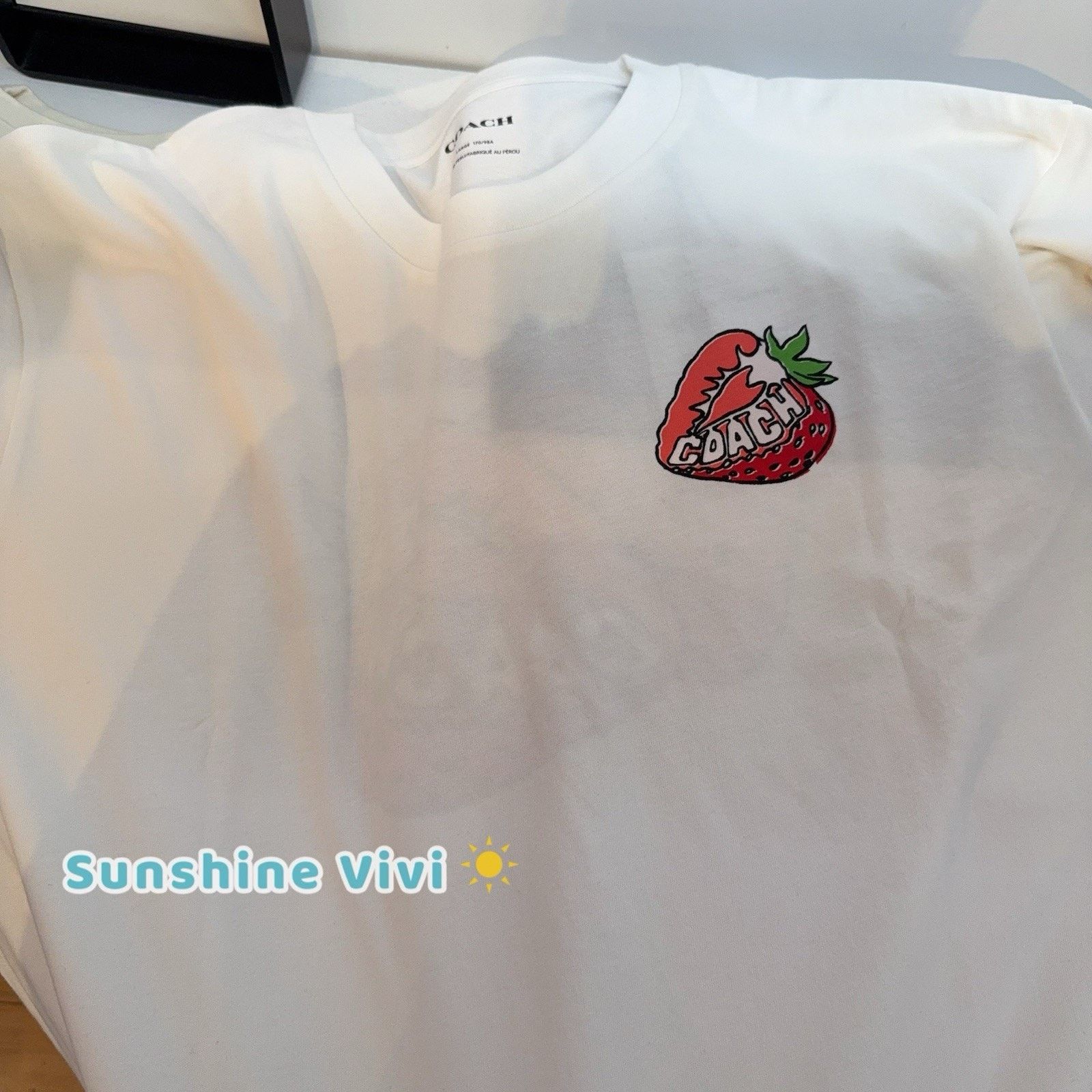 Coach NWT Coach WOMEN Strawberry T Shirt Organic Cotton CAH64 L Size L / US 10 / IT 46 - 2 Thumbnail