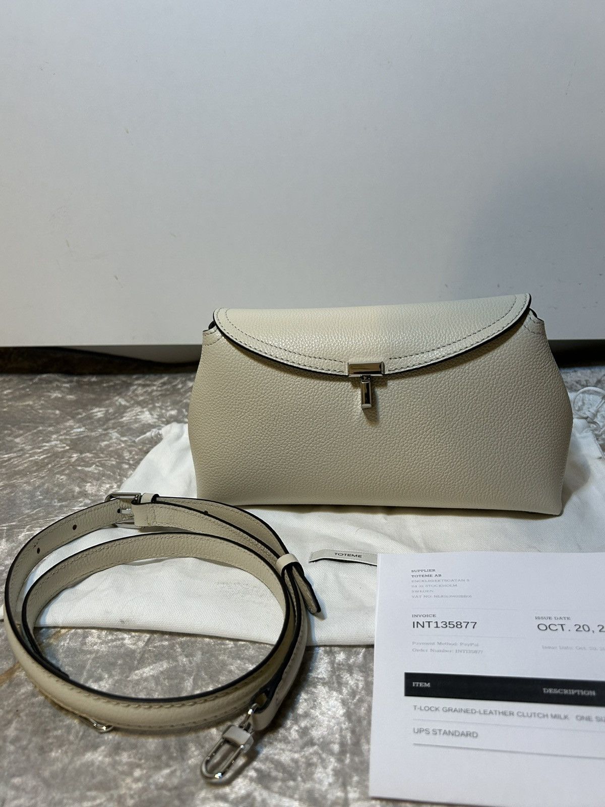Toteme Totême T-Lock Clutch White Size ONE SIZE - 2 Thumbnail