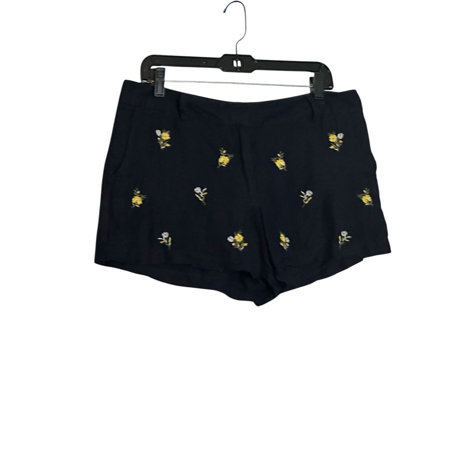Loft Loft navy blue yellow embroidered floral shorts size 8 Size 30" / US 8 / IT 44 - 5 Thumbnail