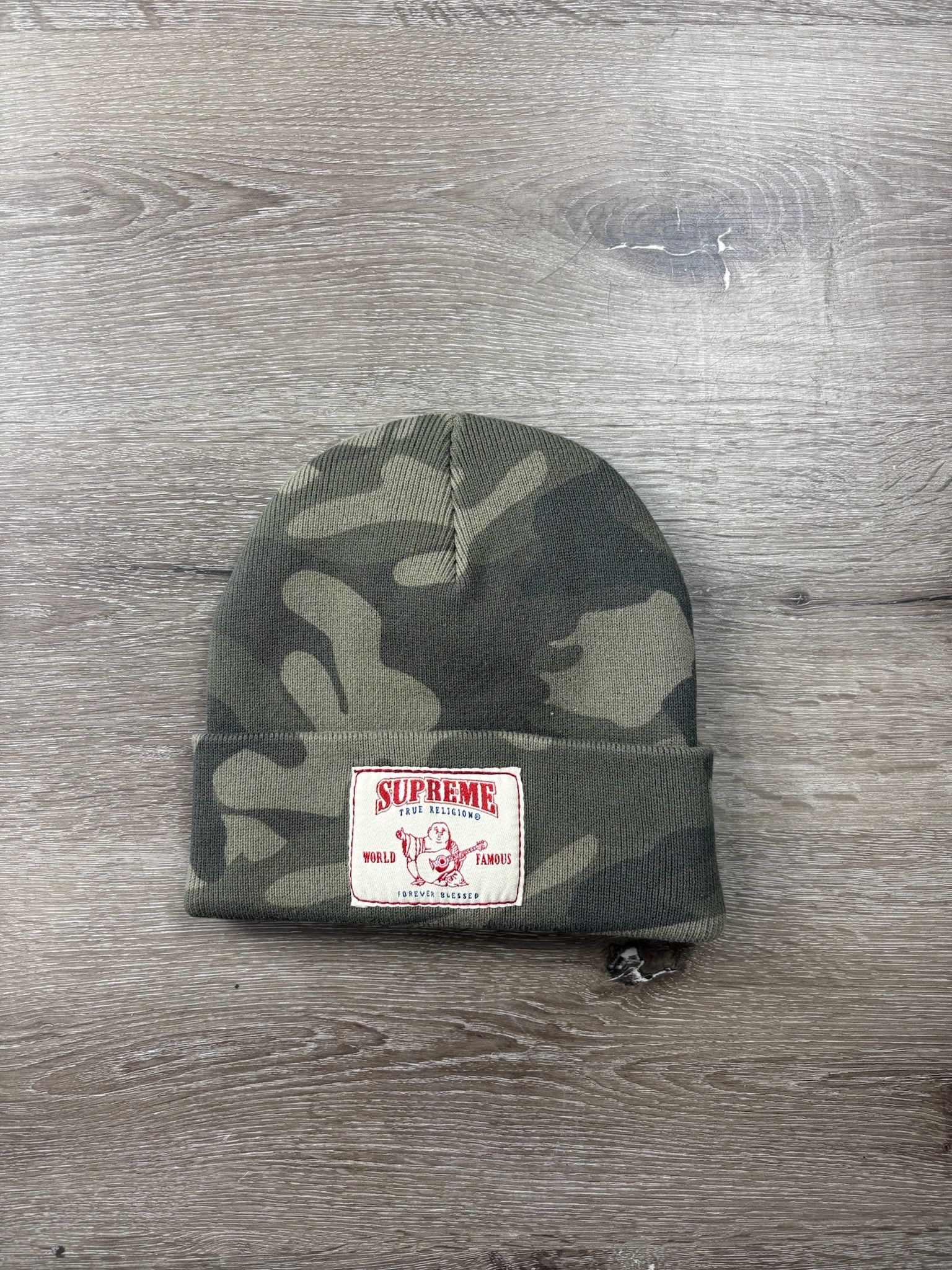 Supreme x True Religion Beanie (FW25) (Olive Camo)