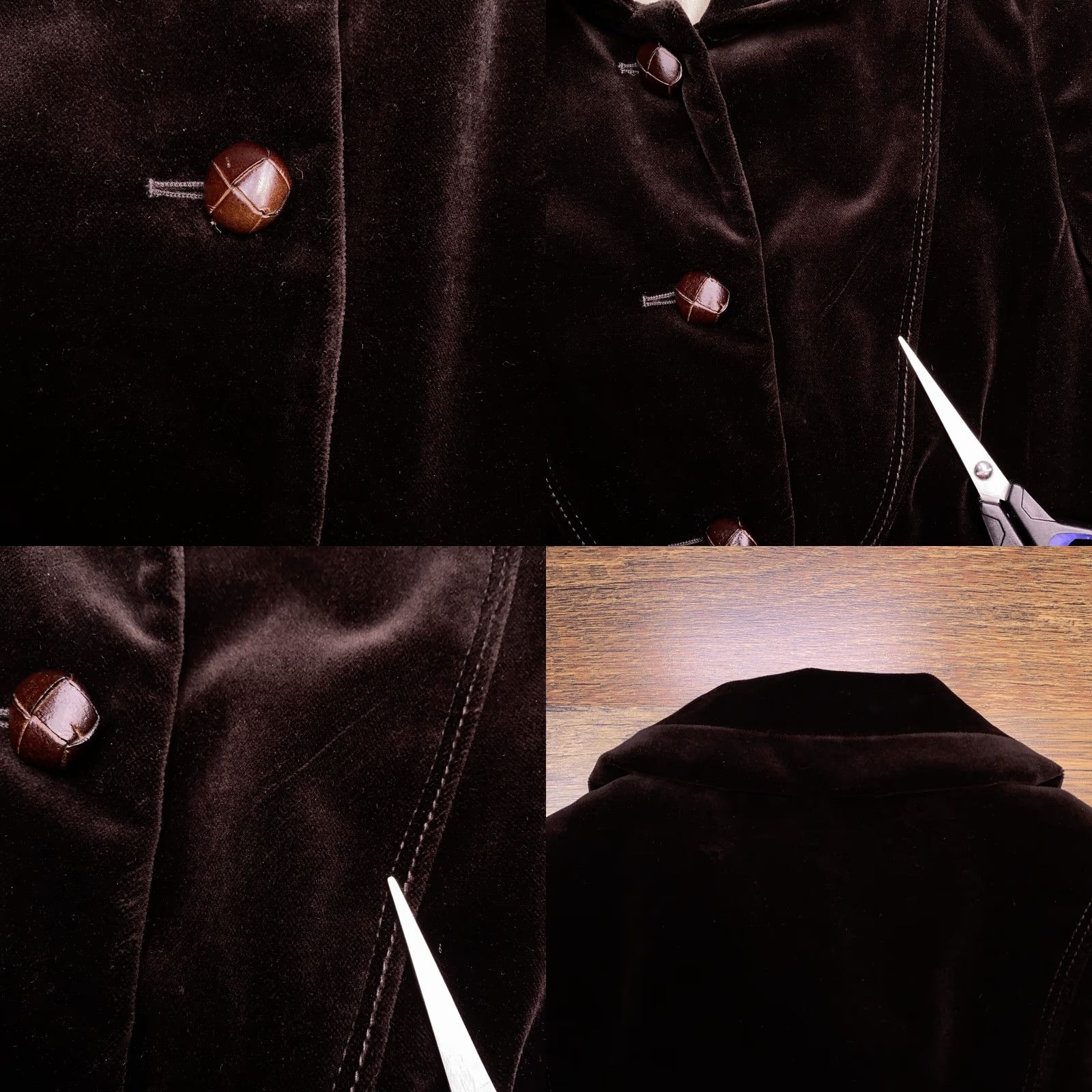 J.Crew VINTAGE J.CREW Blazer Velvet Womens 0 Brown Notch Notch Lapel Four-Button Short Sleeve Single-Breasted Dry Clean Only Solid 100% Cotton Jacket Size XS / US 0-2 / IT 36-38 - 8 Thumbnail