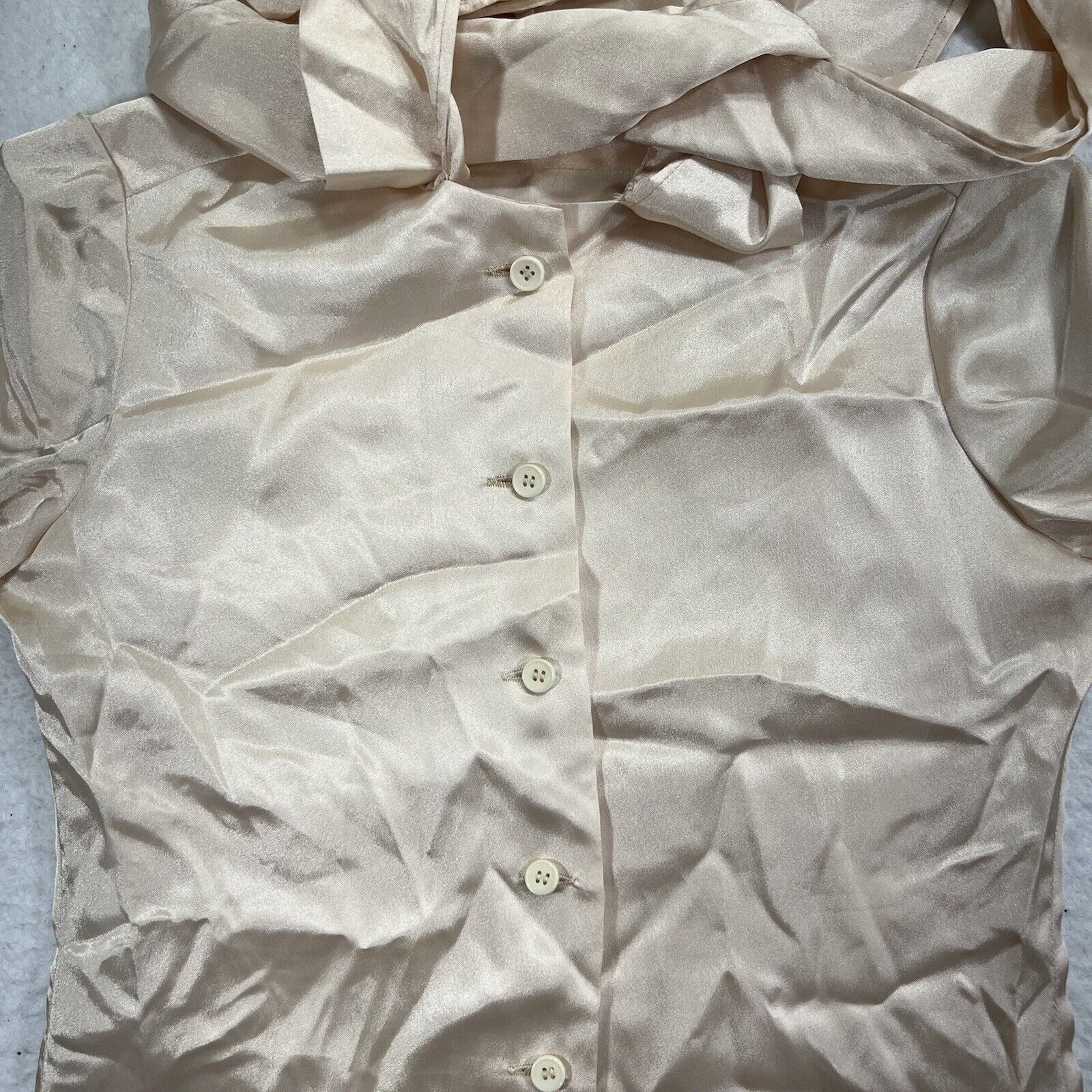 Vintage Vintage Cesare Piccini Italy Button Front Silk Ribbon Top Size S / US 4 / IT 40 - 4 Thumbnail