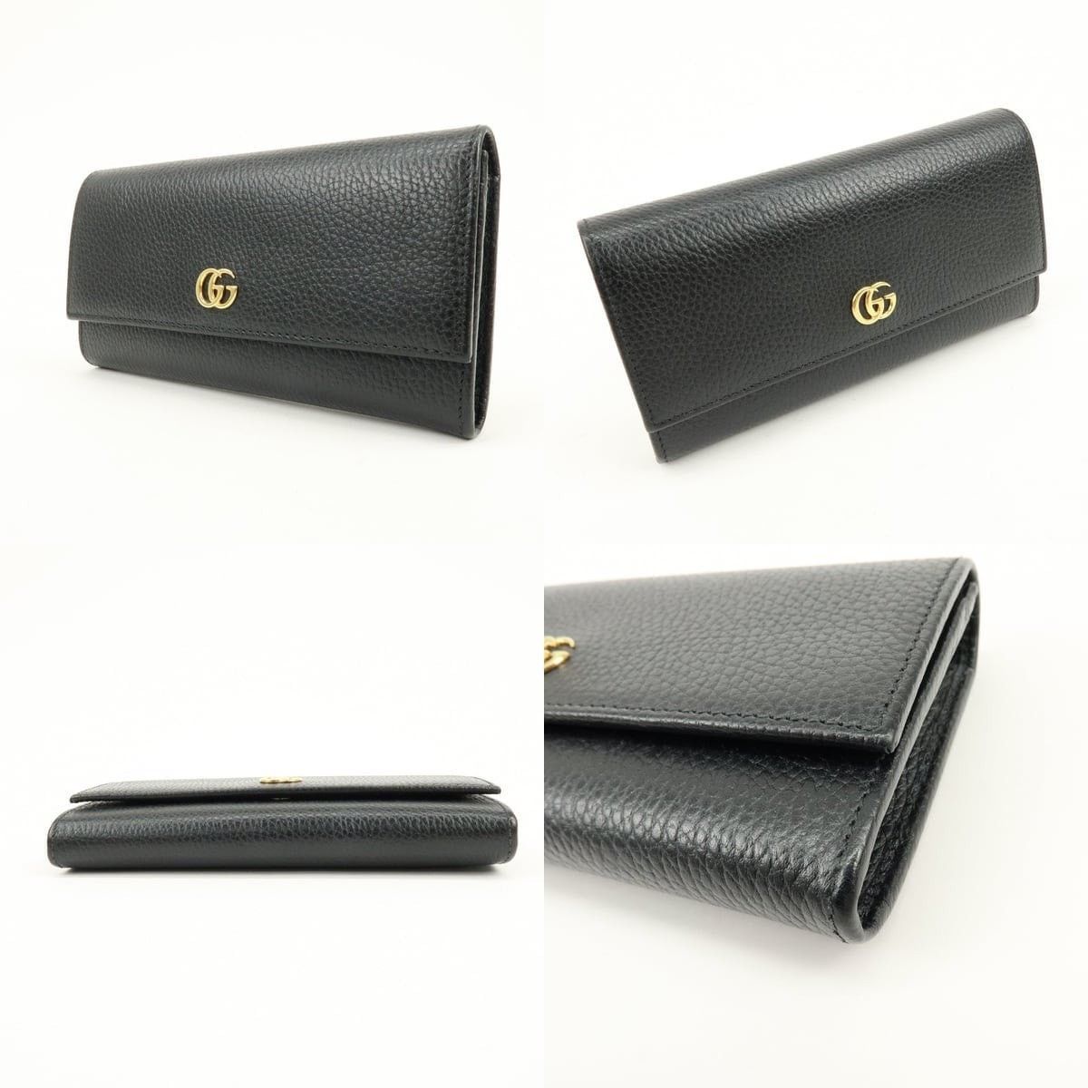 Gucci Gucci GG Marmont Long Flap Calfskin Wallet Black Size ONE SIZE - 3 Thumbnail