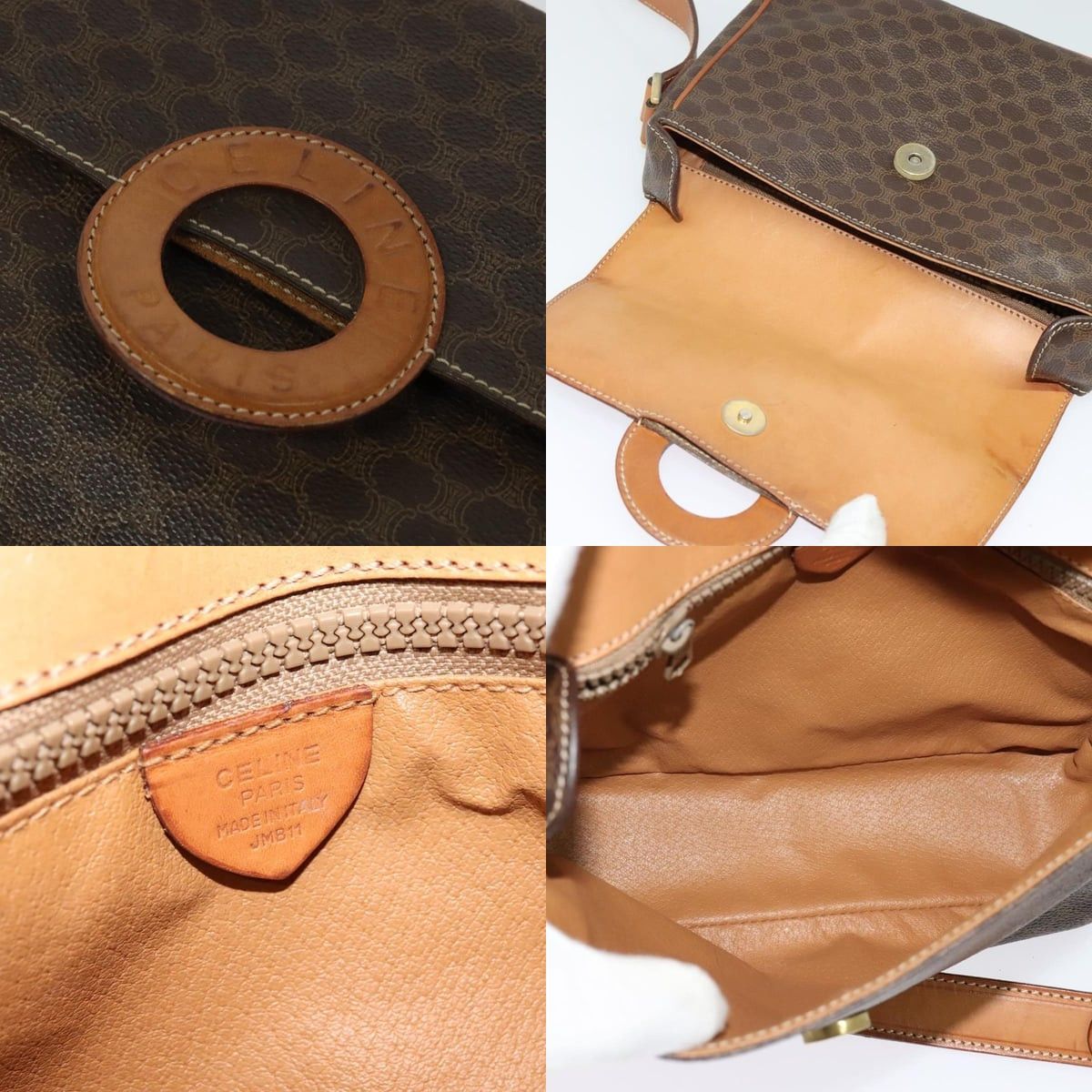 Celine CELINE Macadam Canvas Shoulder Bag Pvc Brown Gold Size ONE SIZE - 11 Thumbnail