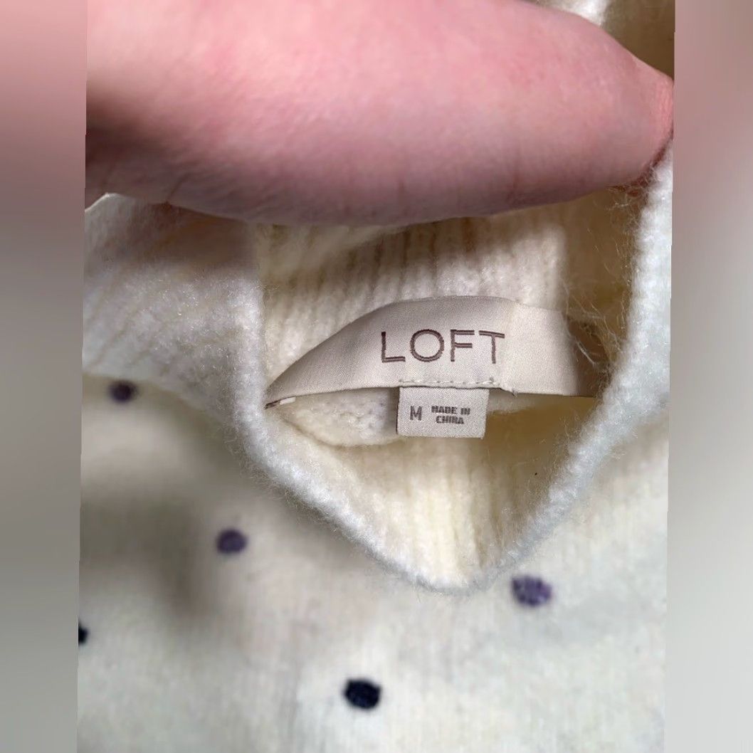 Loft LOFT Women’s Polka Dot Sweater Cream Medium Pullover M Regular Ladies Women’s Pullover Cream Polka Dot Knit Sweater Loft Size M / US 6-8 / IT 42-44 - 5 Thumbnail