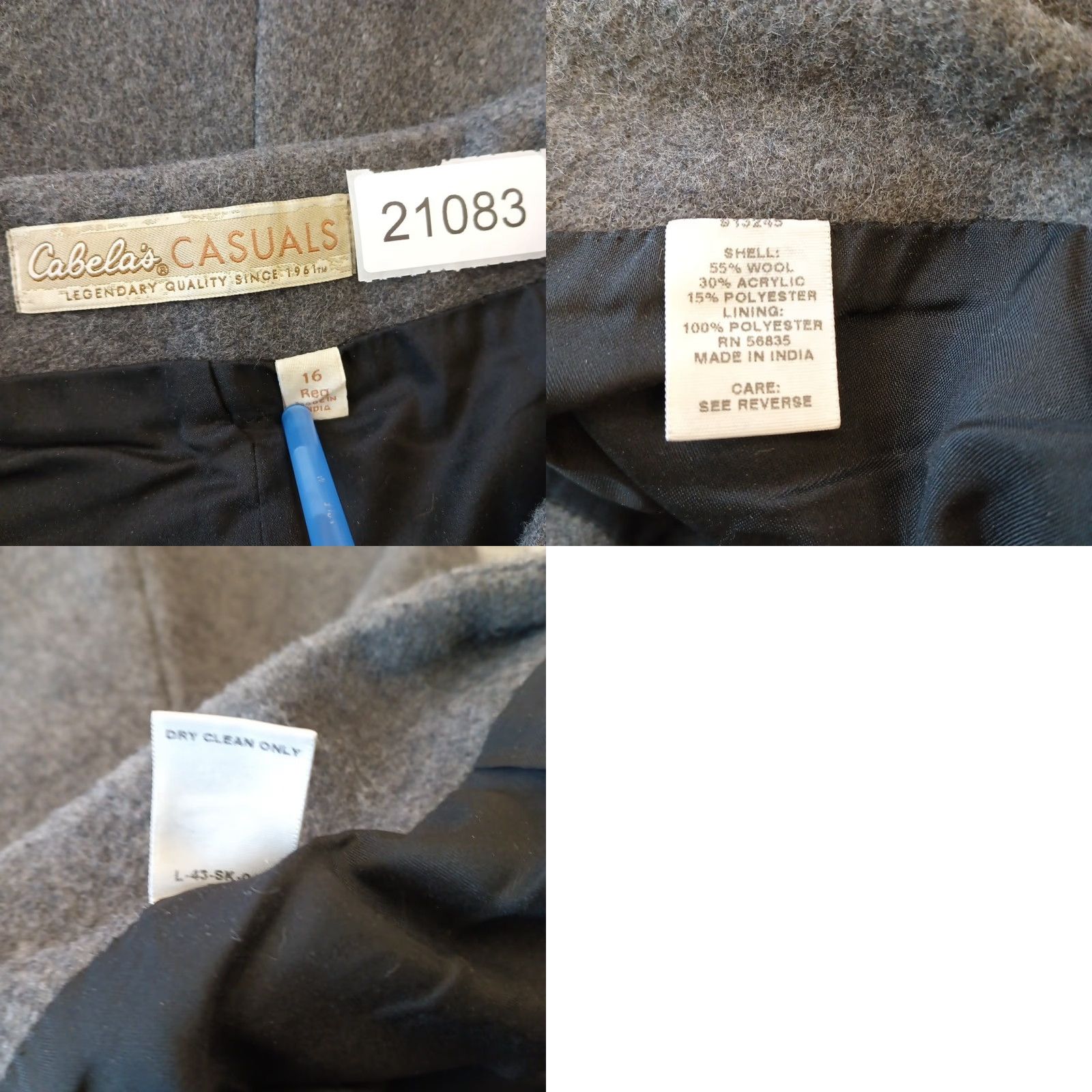 Vintage Cabela's Skirt Women's Long Maxi Lined Slit Gray Polyester Wool Acrylic Size 16 Vintage No Size 38" / US 16 / IT 52 - 8 Thumbnail